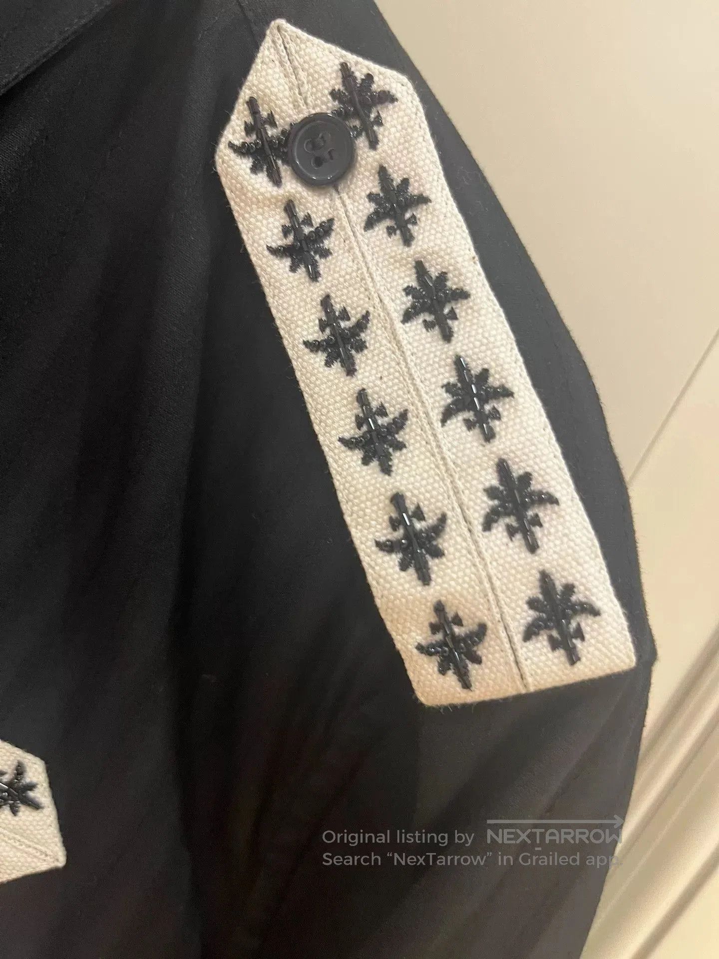 Saint Laurent Paris Saint Laurent YSL Black Striped Military Shirt. Size US M / EU 48-50 / 2 - 5 Thumbnail