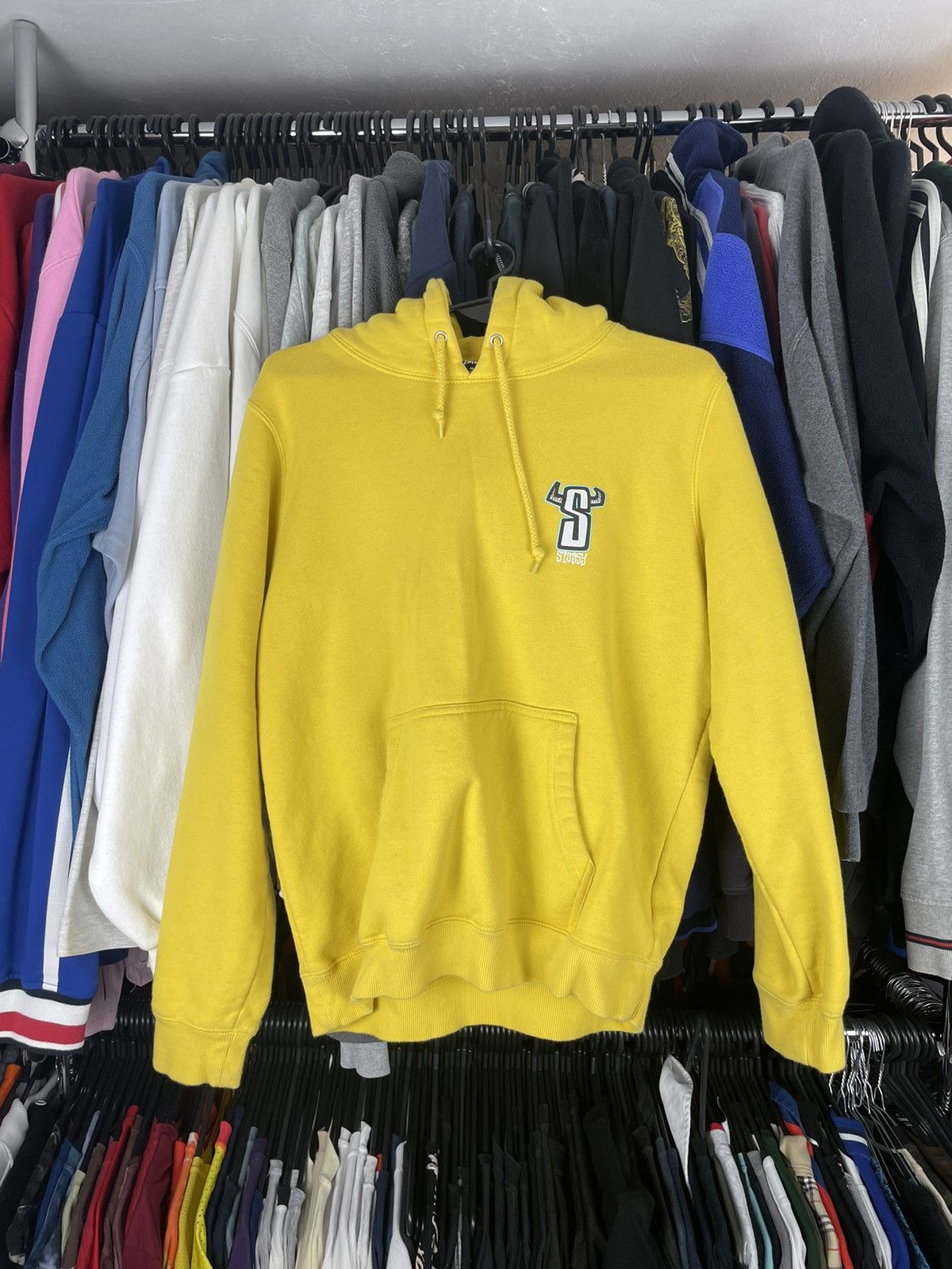 Stussy × Vintage Hoodie Stussy S-Horn vintage Logo yellow skate Size US M / EU 48-50 / 2 - 2 Thumbnail