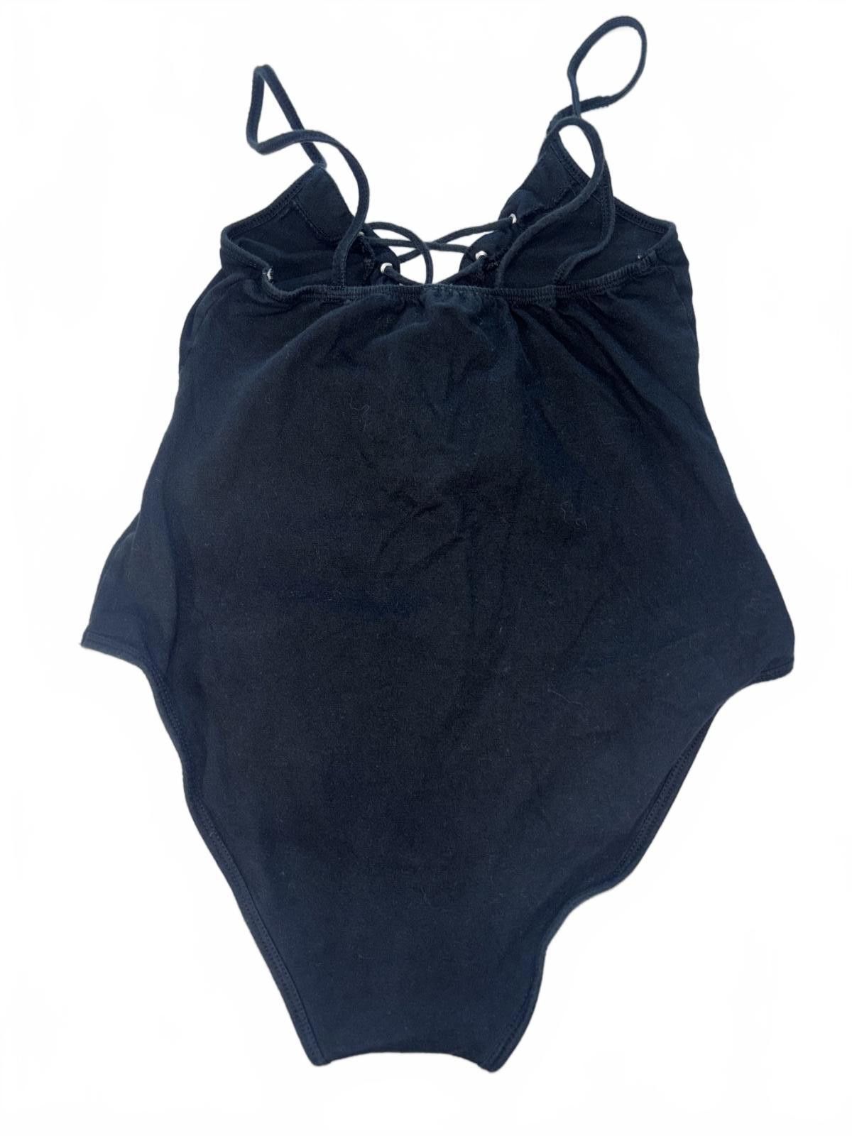 Philippe Model Stylish Motel Black Lace-Up One-Piece Swimsuit Size ONE SIZE - 2 Thumbnail