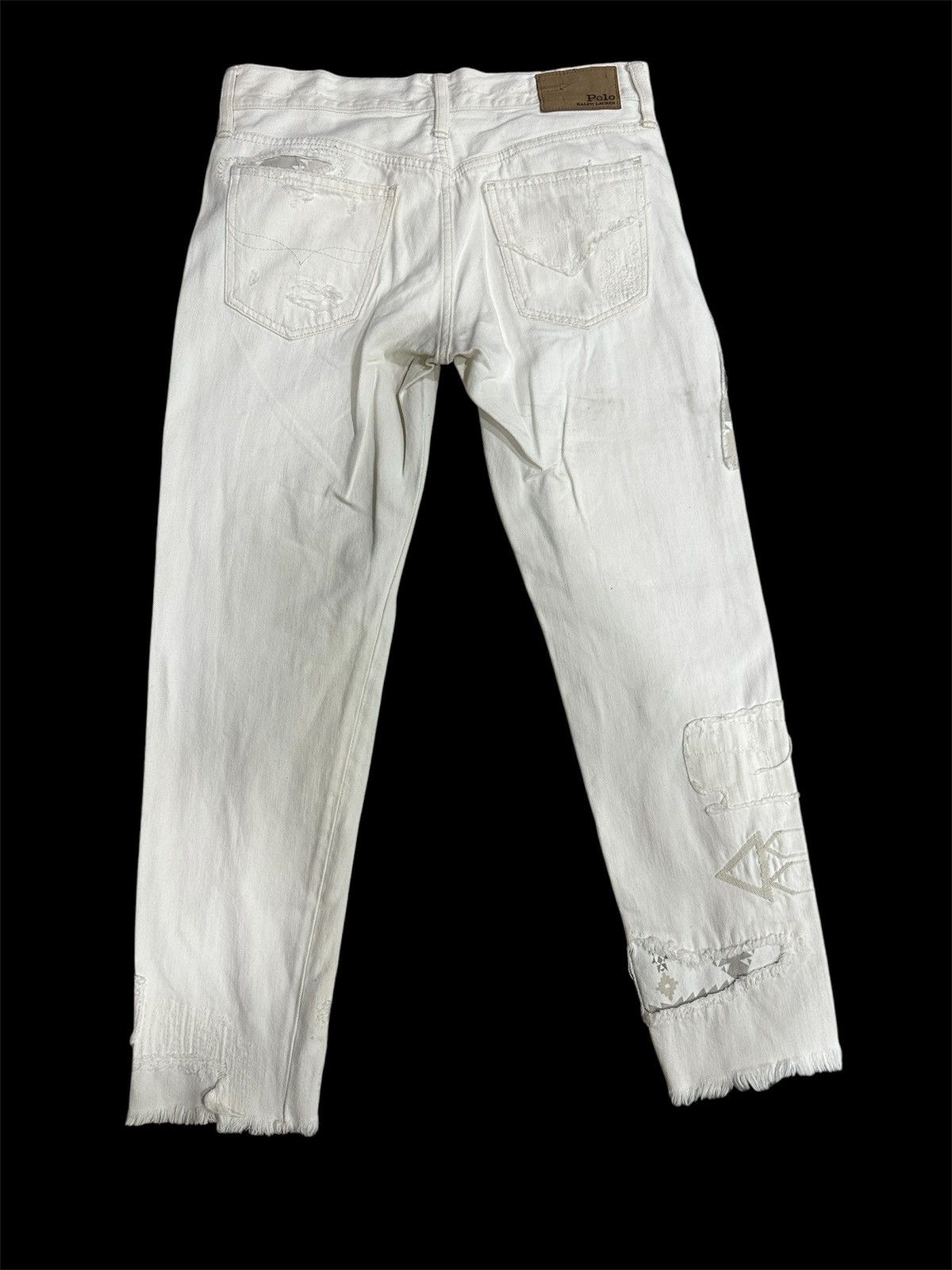 Polo Ralph Lauren × RRL Ralph Lauren Polo RL Distressed Patchwork Jeans For Her Size 30" / US 8 / IT 44 - 12 Thumbnail