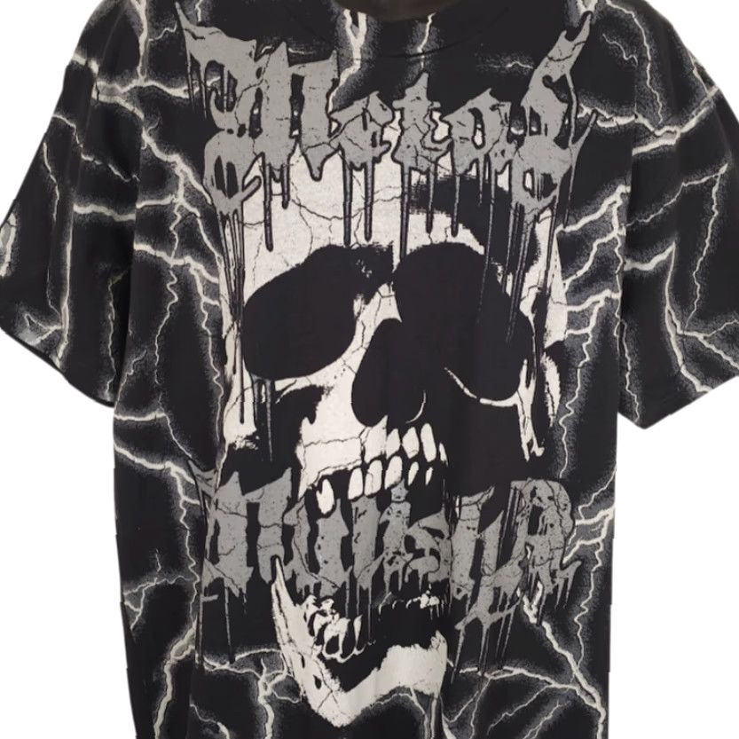 Metal Mulisha Metal Mulisha Shirt Mens XL Black All Over Print Shock Lightning Skull Horror Size US XL / EU 56 / 4 - 2 Thumbnail