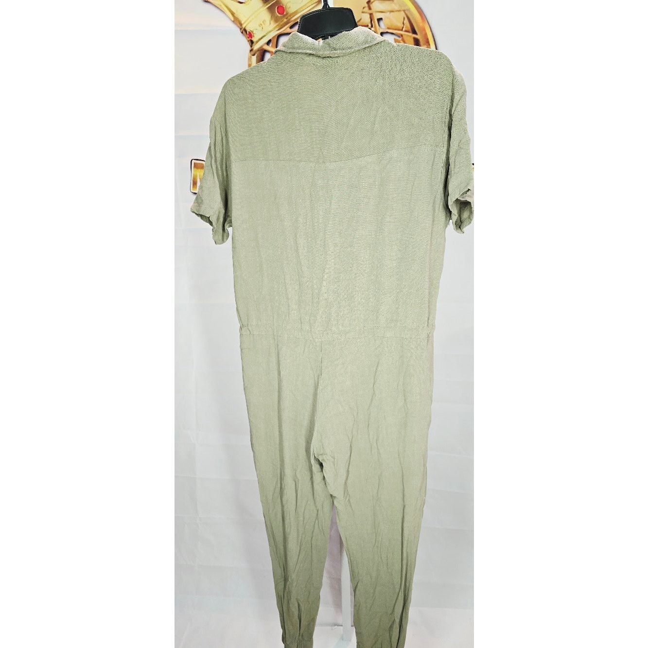 Other Fashion Nova Green Romper Pants Short Sleeve Jumpsuit Size L Size 36" / US 14 / IT 50 - 3 Thumbnail
