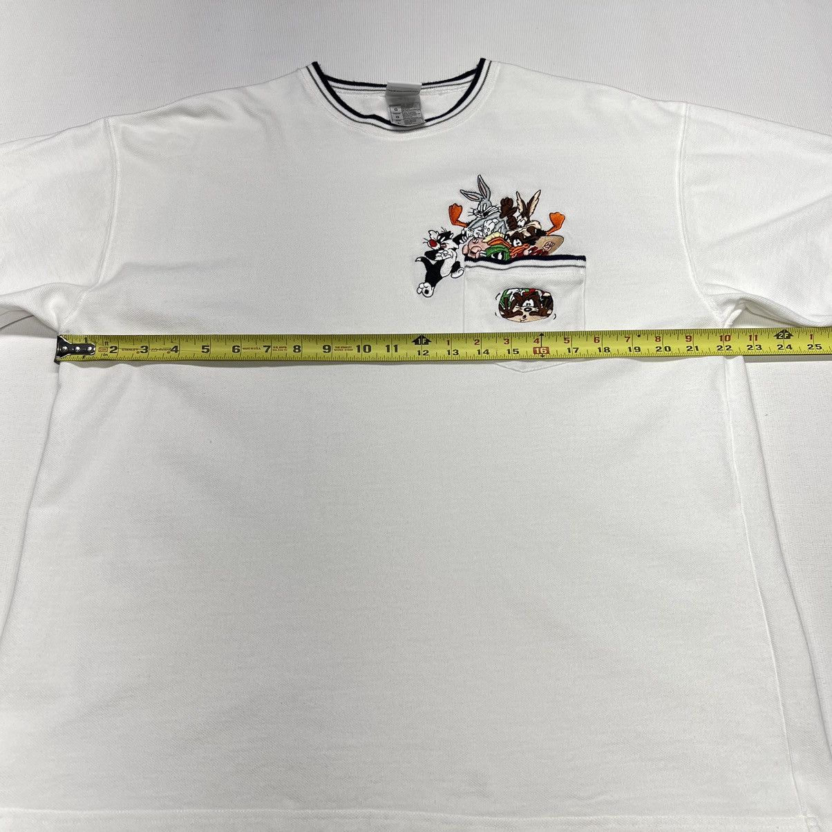Vintage × Warner Bros VTG Looney Tunes Shirt White Warner Bros Pocket Embroidered Size US L / EU 52-54 / 3 - 16 Thumbnail