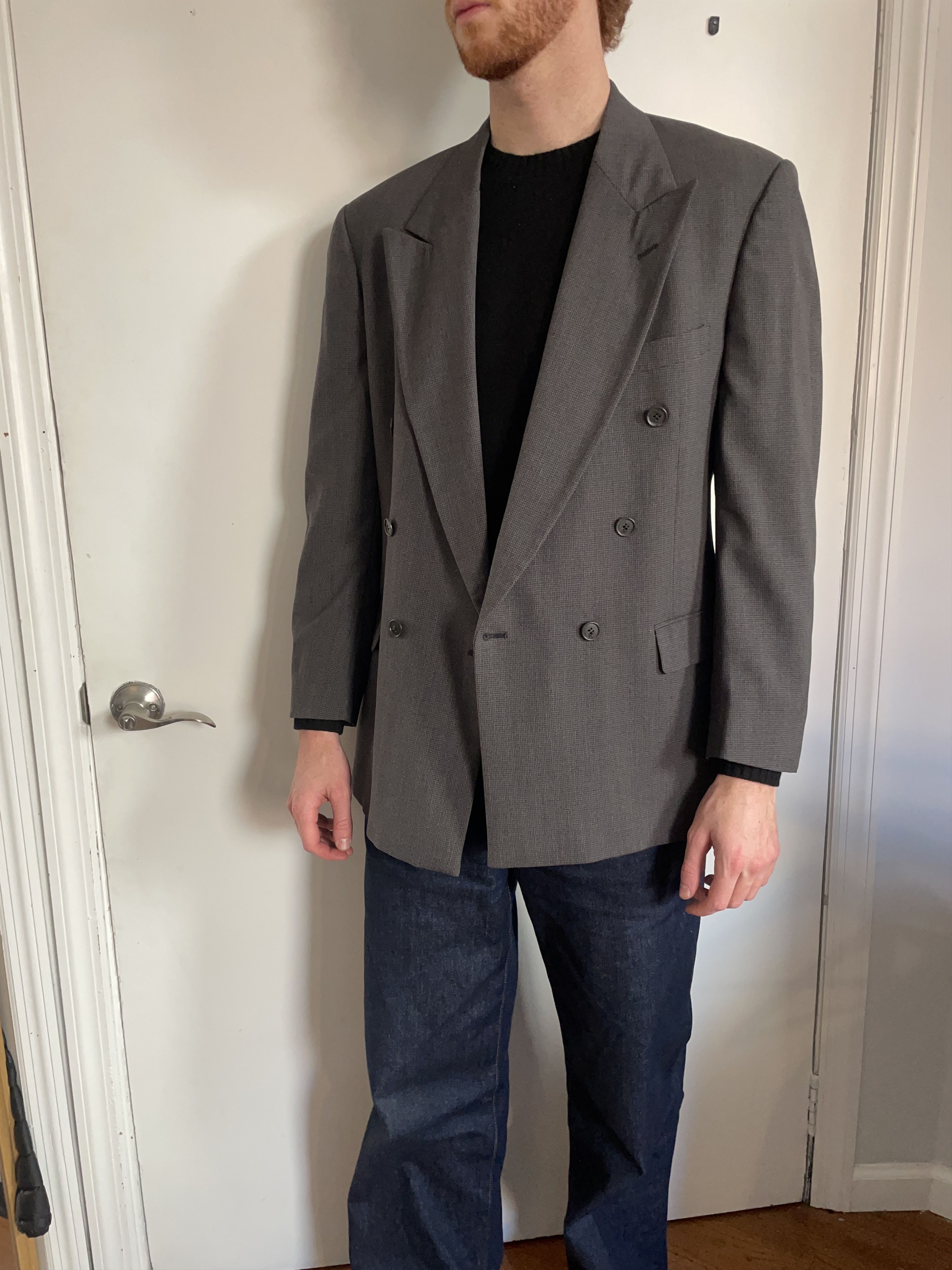 Dillard's Grey Houndstooth Blazer Size 40R - 1 Thumbnail