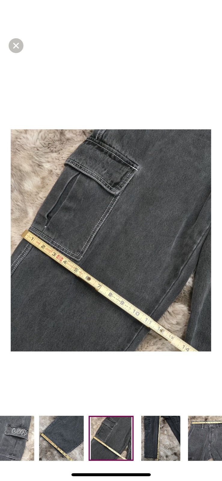 Obey Y2K OBEY Charcoal Black Wash Cargo Straight Wide Pants 30x30 Size US 30 / EU 46 - 5 Thumbnail
