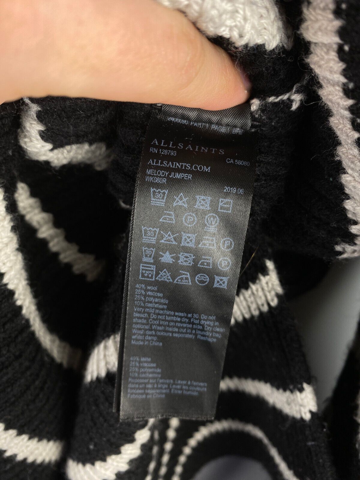 Allsaints All Saints Womens Oversized Knit Wool Sweater Jumper Size M / US 6-8 / IT 42-44 - 10 Thumbnail