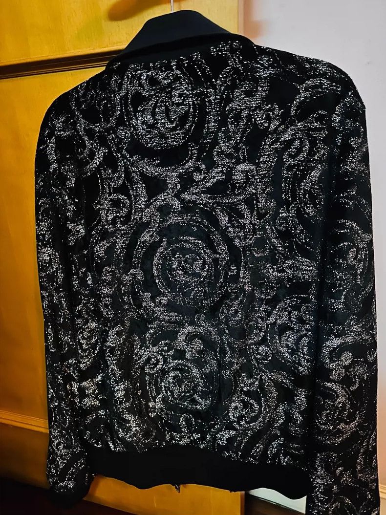 Versace Versace Velvet silver silk jacket Size US M / EU 48-50 / 2 - 2 Thumbnail