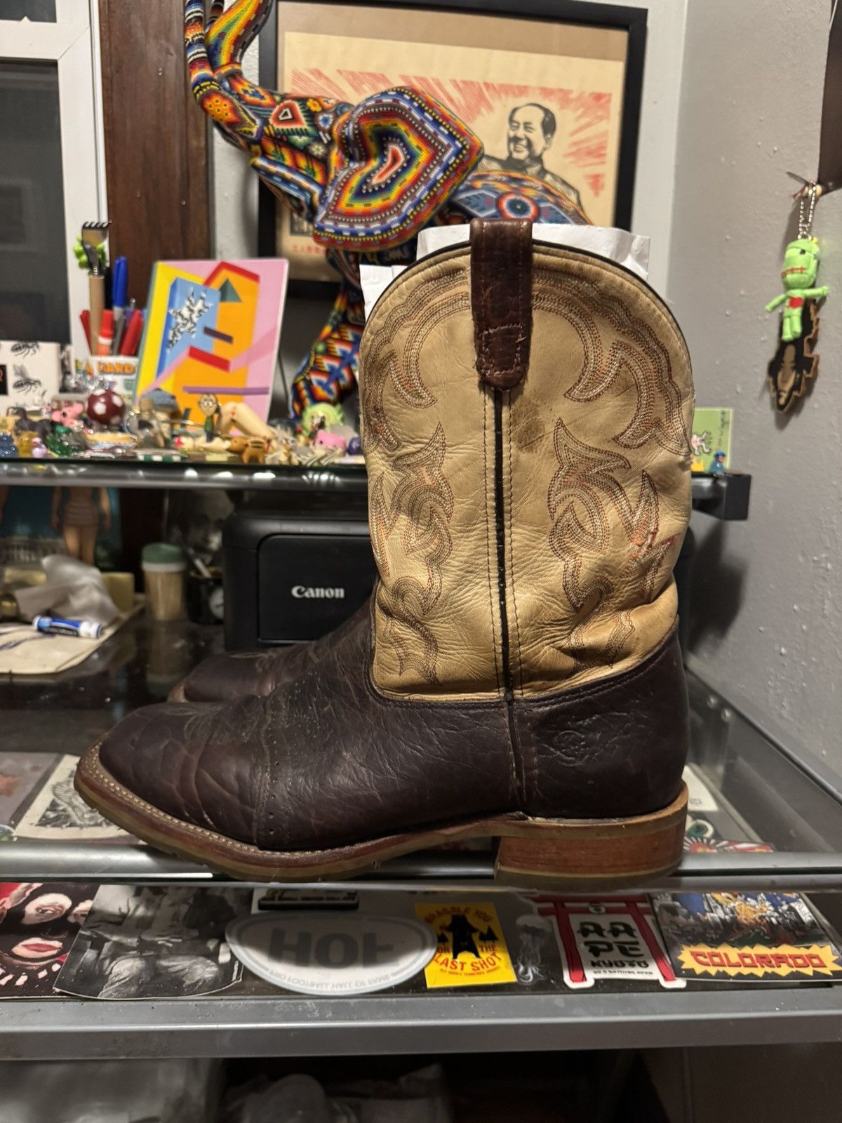 Double H Two Tone Leather Cowboy Boots