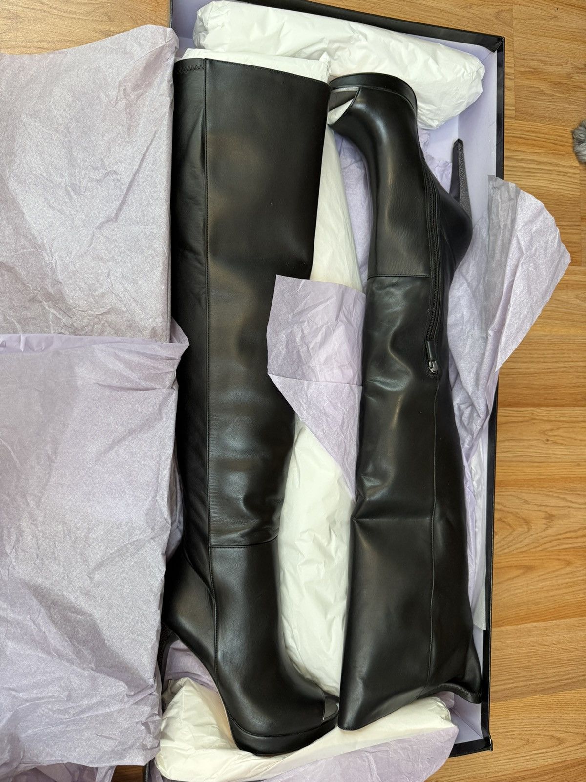 Herve Leger Herve Leger over the knee Nora boots Onyx Black Size 8.5 Size US 8.5 / IT 38.5 - 1 Thumbnail