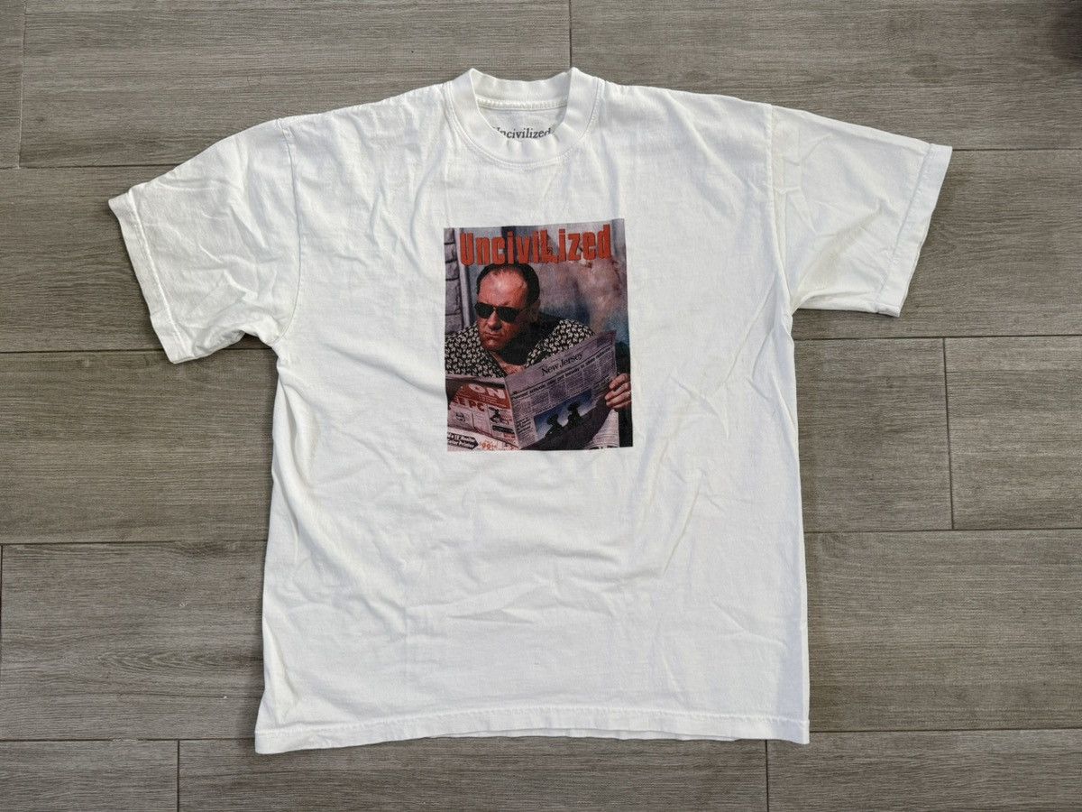 Other Men's Uncivilized Tony Soprano White Tee T-Shirt Sz L Large Size US L / EU 52-54 / 3 - 1 Thumbnail