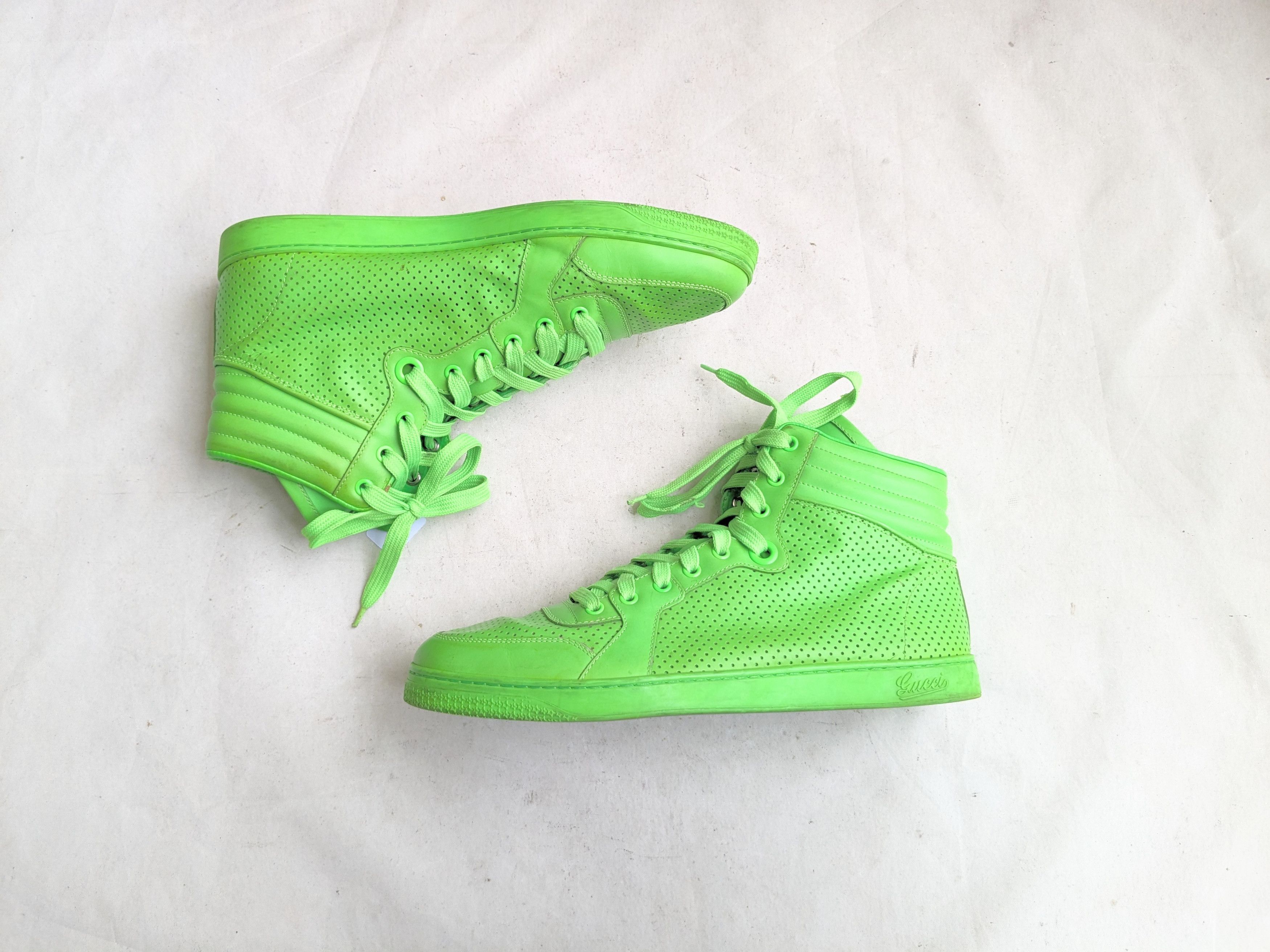 Gucci Gucci High Top Sneakers Green 10 Leather Size US 10 / EU 43 - 1 Thumbnail