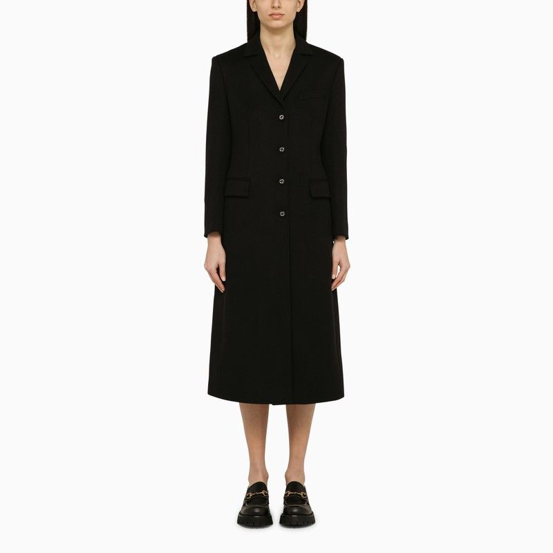 image of Gucci Black Single-Breasted Wool Coat Size 40, Women's