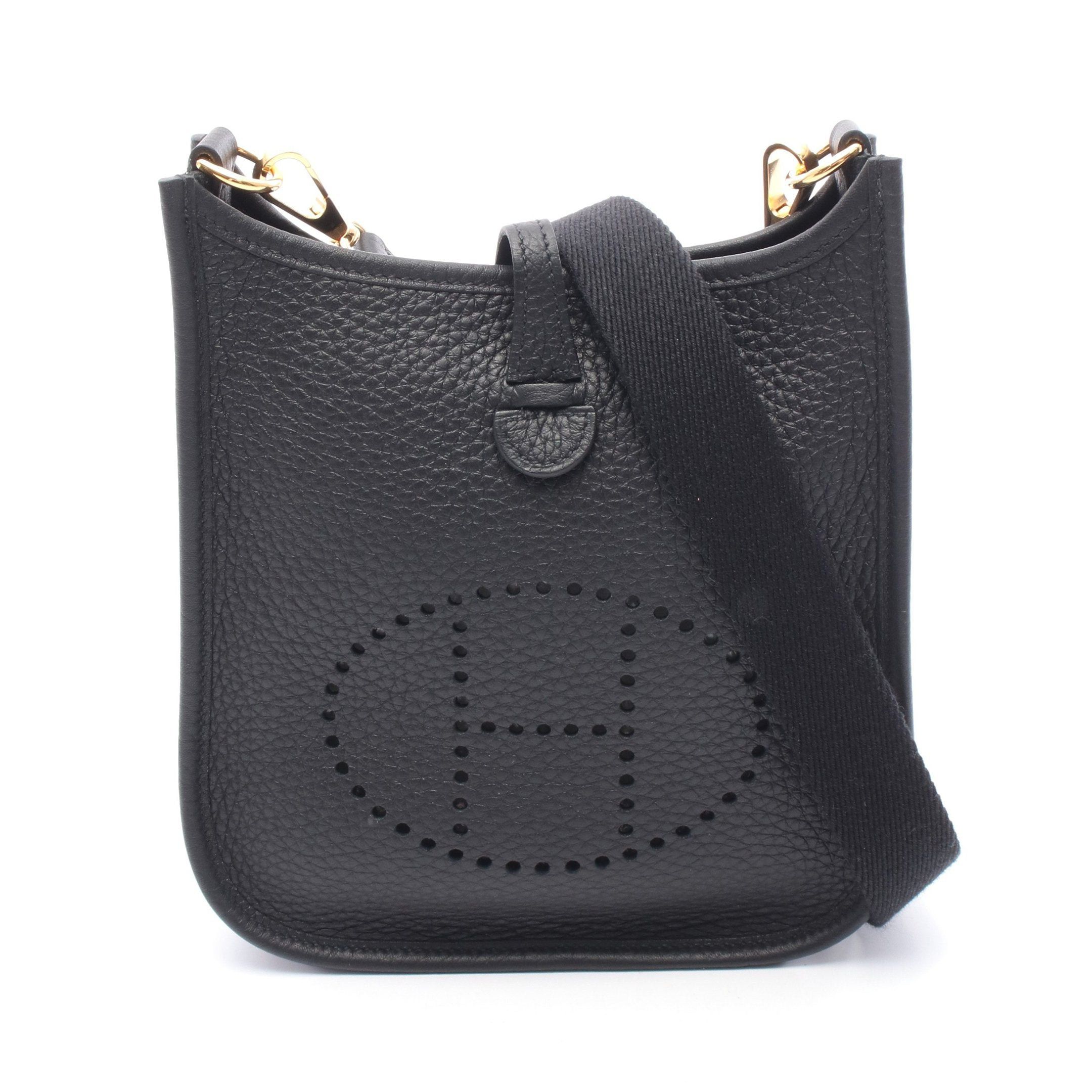 Hermes Hermes Evelyn Tpm Shoulder Bag Clemence Leather Black Gold Hardware Double Engraved Size ONE SIZE - 1 Thumbnail