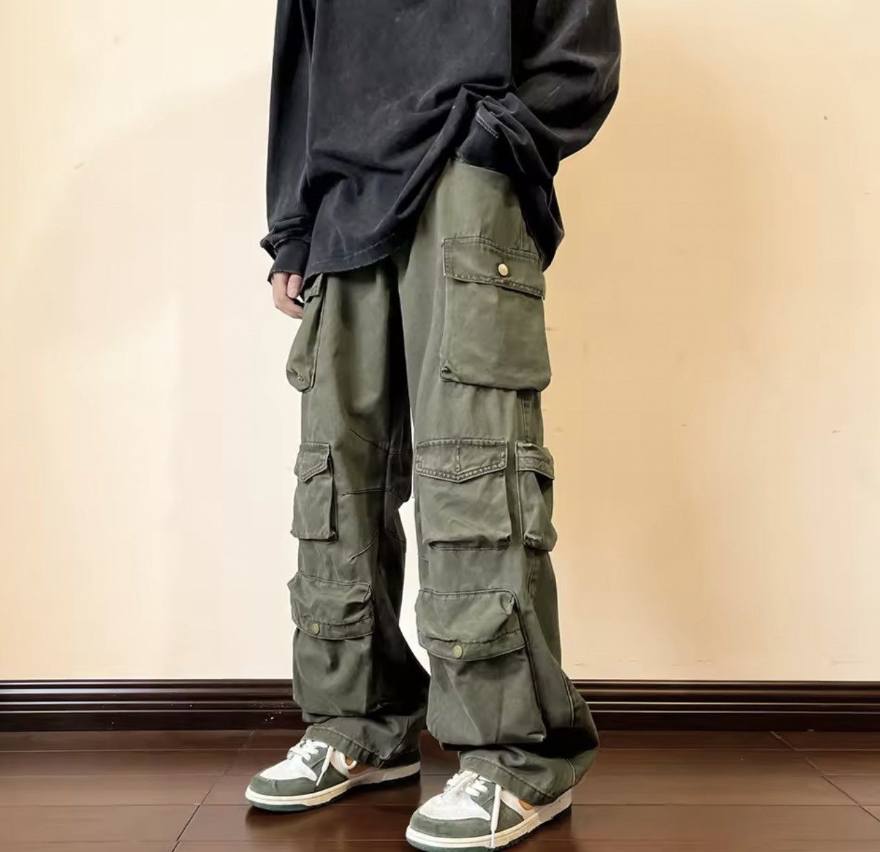 Japanese Brand Baggy Cargo Pants - Y2K Skate Streetwear Size US 34 / EU 50 - 1 Thumbnail