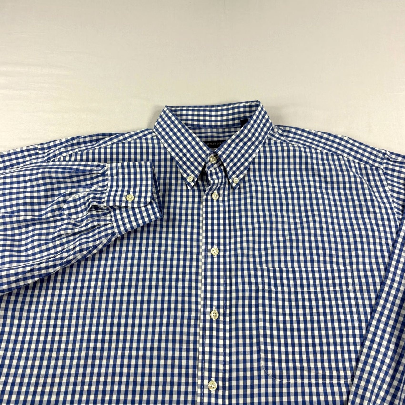 Vintage Gitman Bros Shirt Mens XL Blue Plaid Button-Up Long Sleeve Casual Formal Vintage Size 46R - 2 Thumbnail