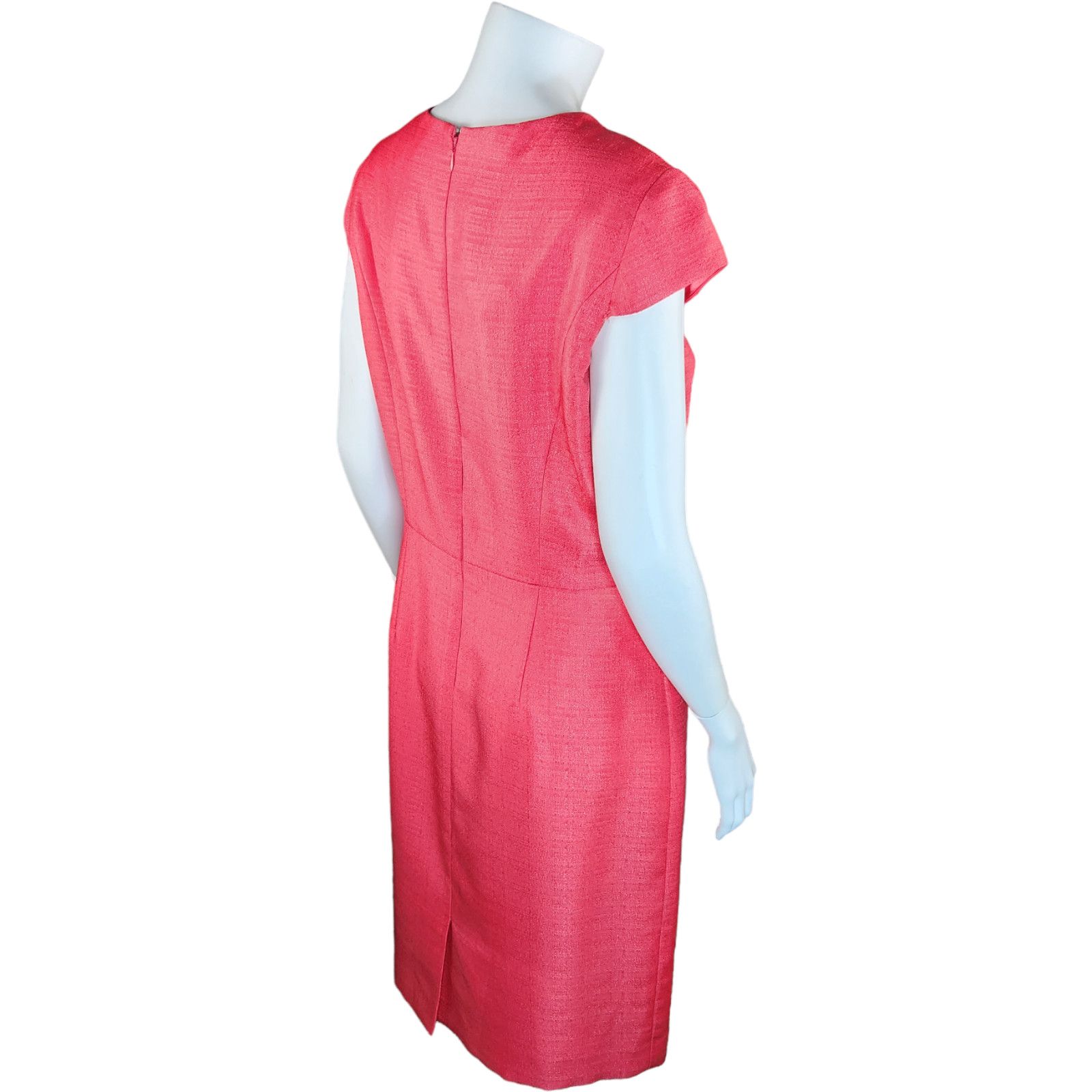 Preston & York Preston & York Womens 8 Coral Sheath Midi Dress Lined Size M / US 6-8 / IT 42-44 - 3 Thumbnail