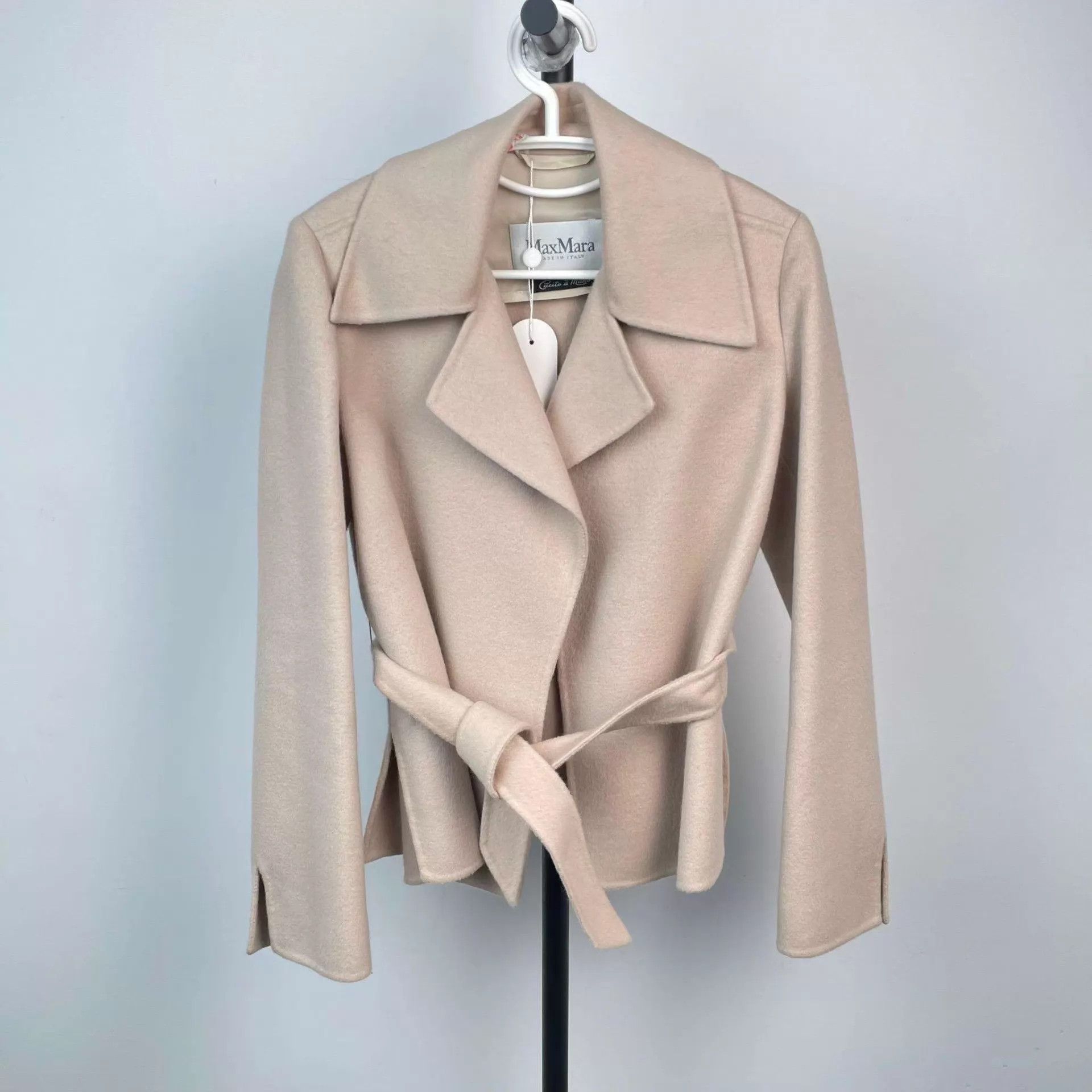 Max Mara Mx 97 New Khaki Belted Short Jacket Women's 155 Size XS / US 0-2 / IT 36-38 - 1 Thumbnail