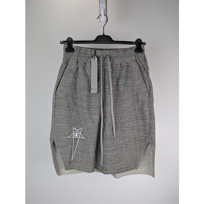 Champion × Rick Owens o1rshd1 Knitted Beveled Pods Shorts in Grey Melange L Size US 34 / EU 50 - 1 Thumbnail