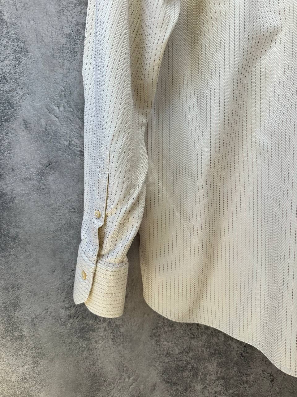 Pal Zileri × Vintage Pal Zileri Sartoriale Vintage Striped Button Up Shirt Beige Size US L / EU 52-54 / 3 - 10 Thumbnail