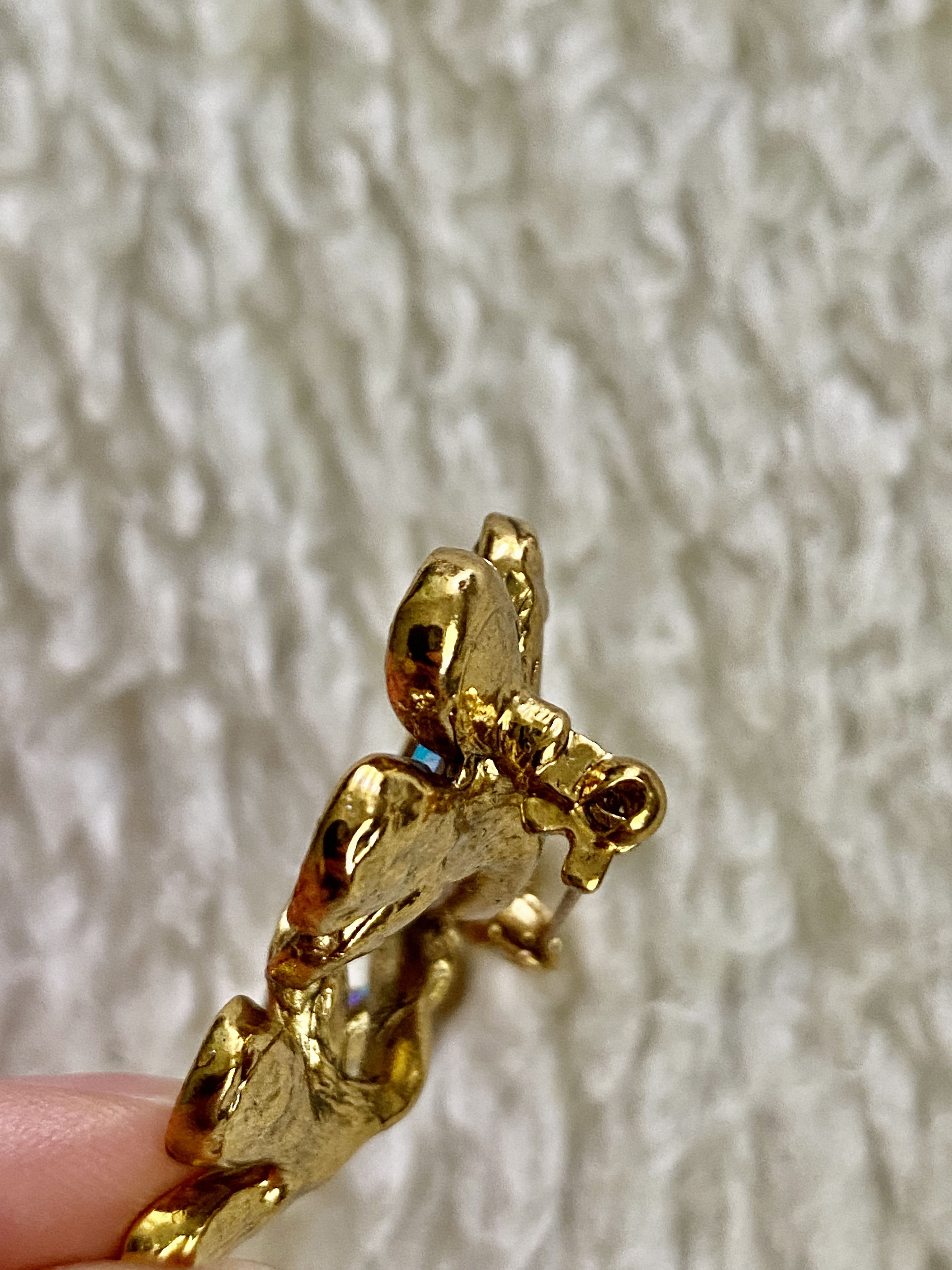 Other Vintage Gold Floral Bunch Brooch with Faux Rhinestones Size ONE SIZE - 7 Thumbnail