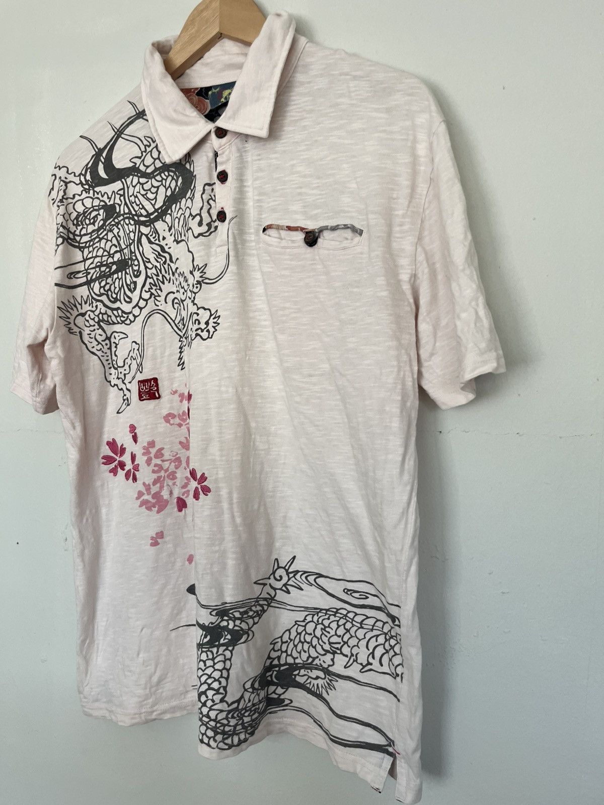 Blue Blue Japan 💥Sukajan DRAGON Shirts with Wood Button Size US M / EU 48-50 / 2 - 3 Thumbnail