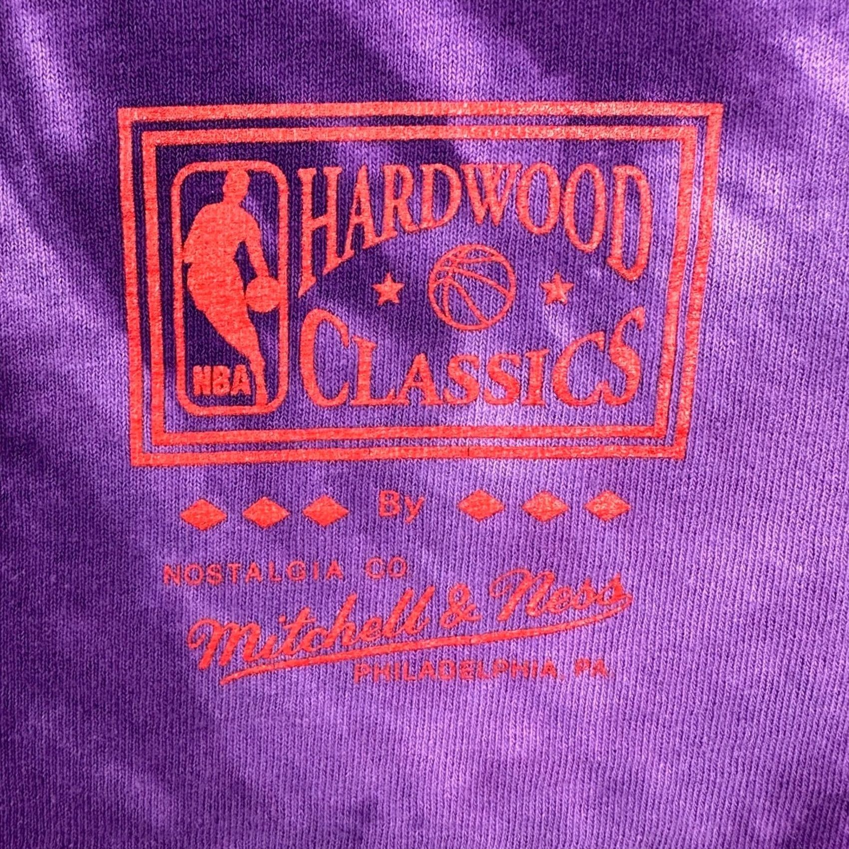 Mitchell & Ness Mitchell Ness Toronto Raptors T-Shirt Men Hardwood Classic Purple Tie Dye Short Sleeve Crew Neck Medium Graphic Print 40in Chest 26in Length Mens Size US M / EU 48-50 / 2 - 4 Thumbnail