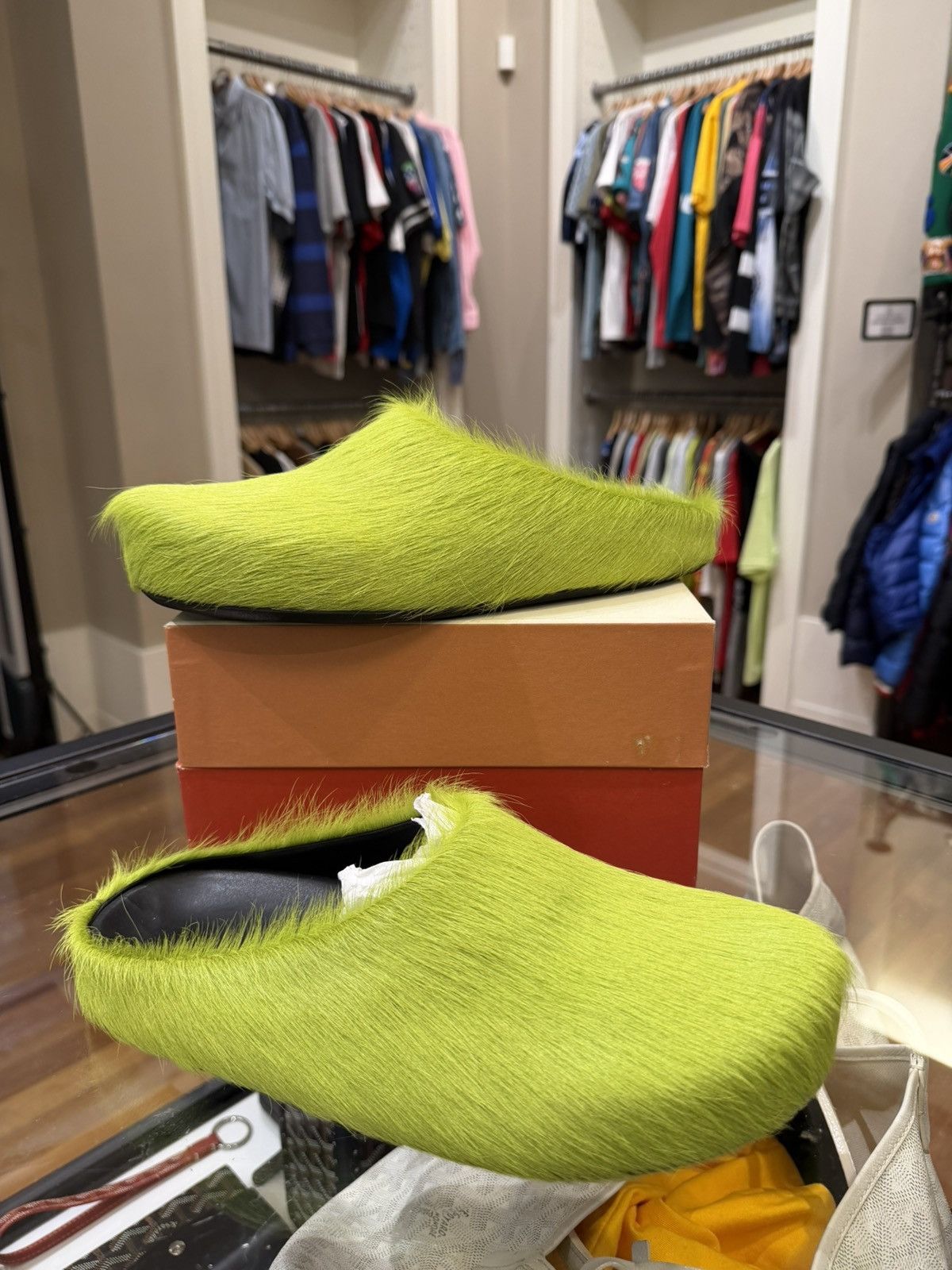 Marni Fussbet Sabot Mule Clogs- Green