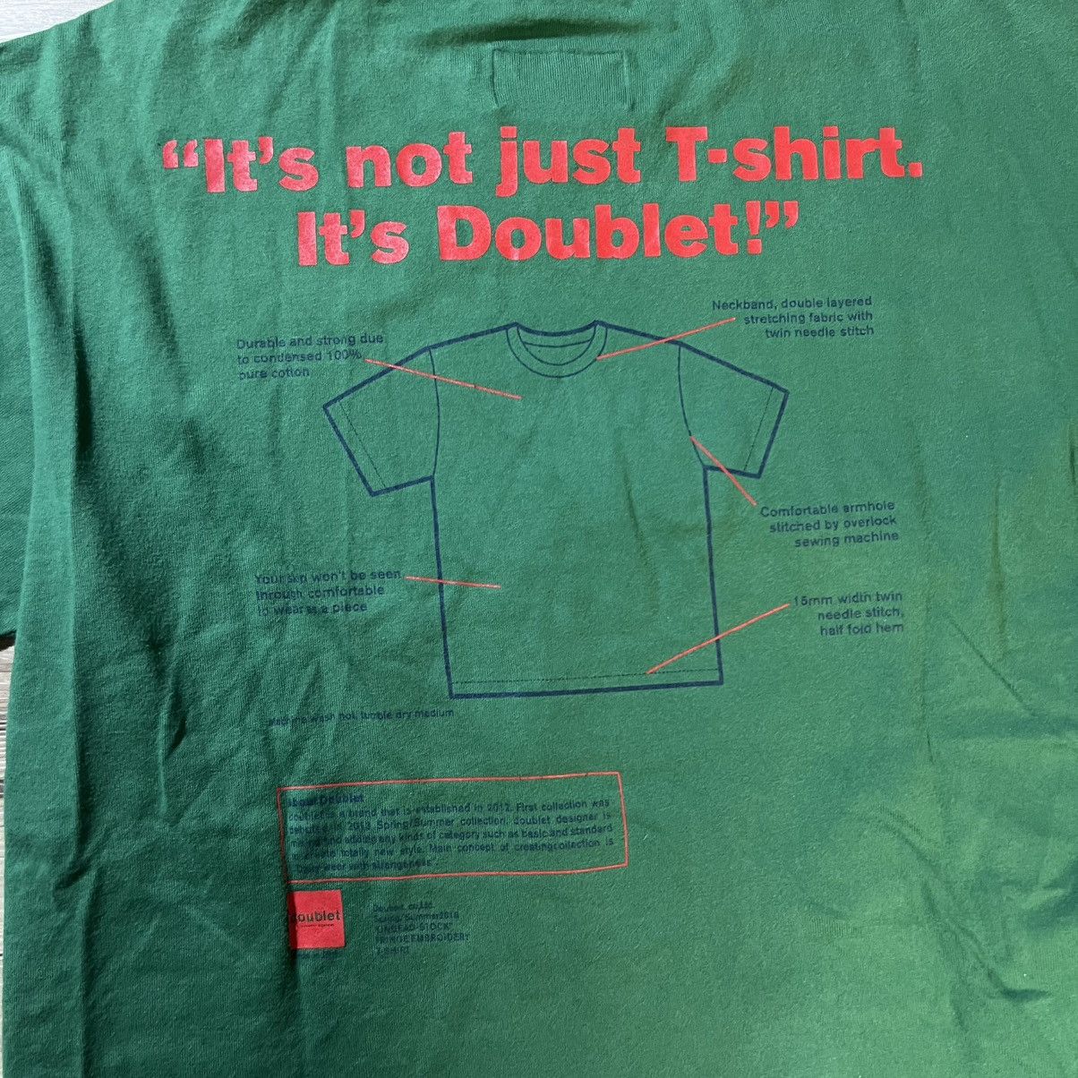 Doublet × Japanese Brand Doublet Frying Fringed Embroidered Green T-Shirt Size US M / EU 48-50 / 2 - 7 Thumbnail