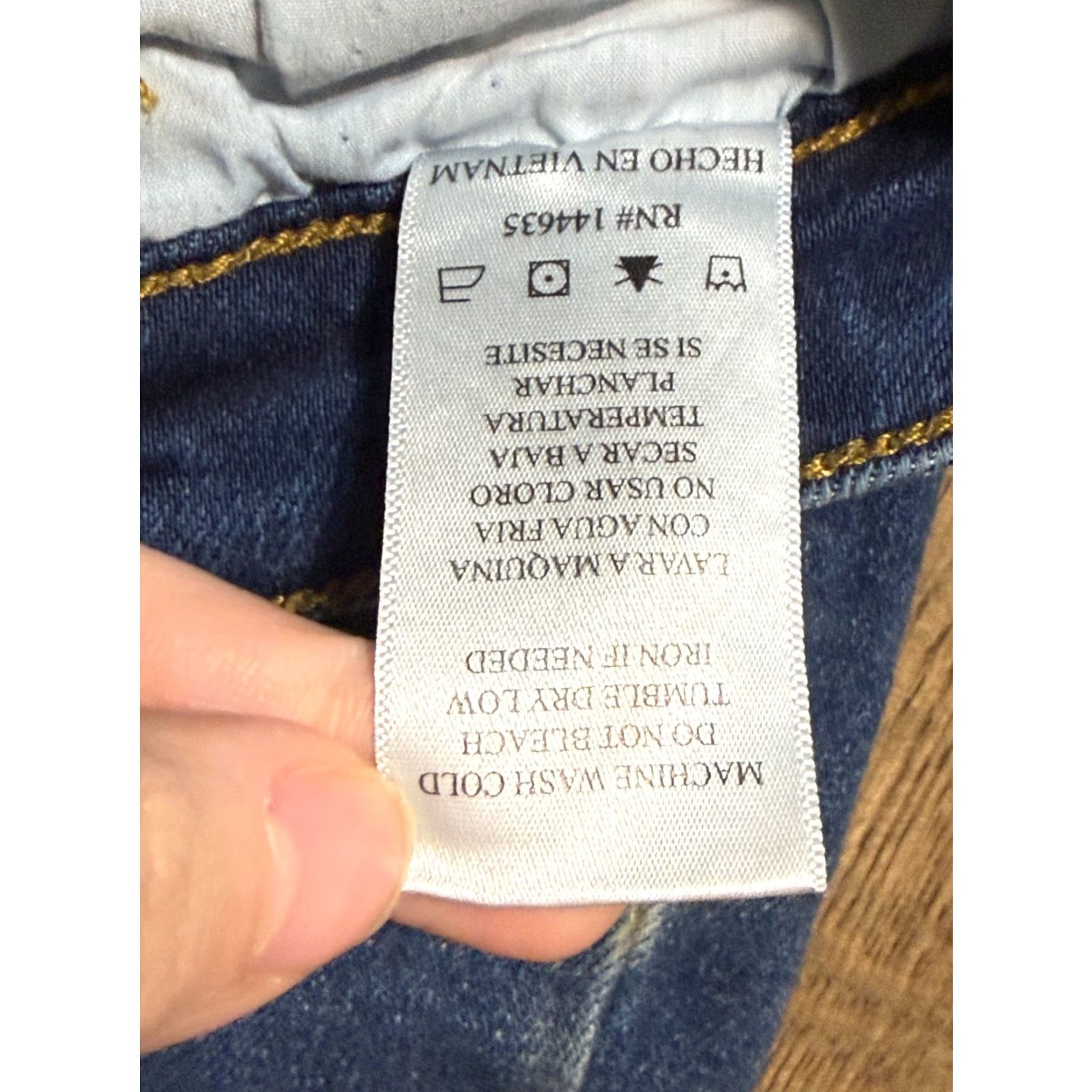 Vintage KanCan Jeans, Women's Size 24, Blue Denim, Straight Leg, High Rise, 5-Pocket, Regular Rise, Pockets, Jeans Size 42" / US 20 - 6 Thumbnail