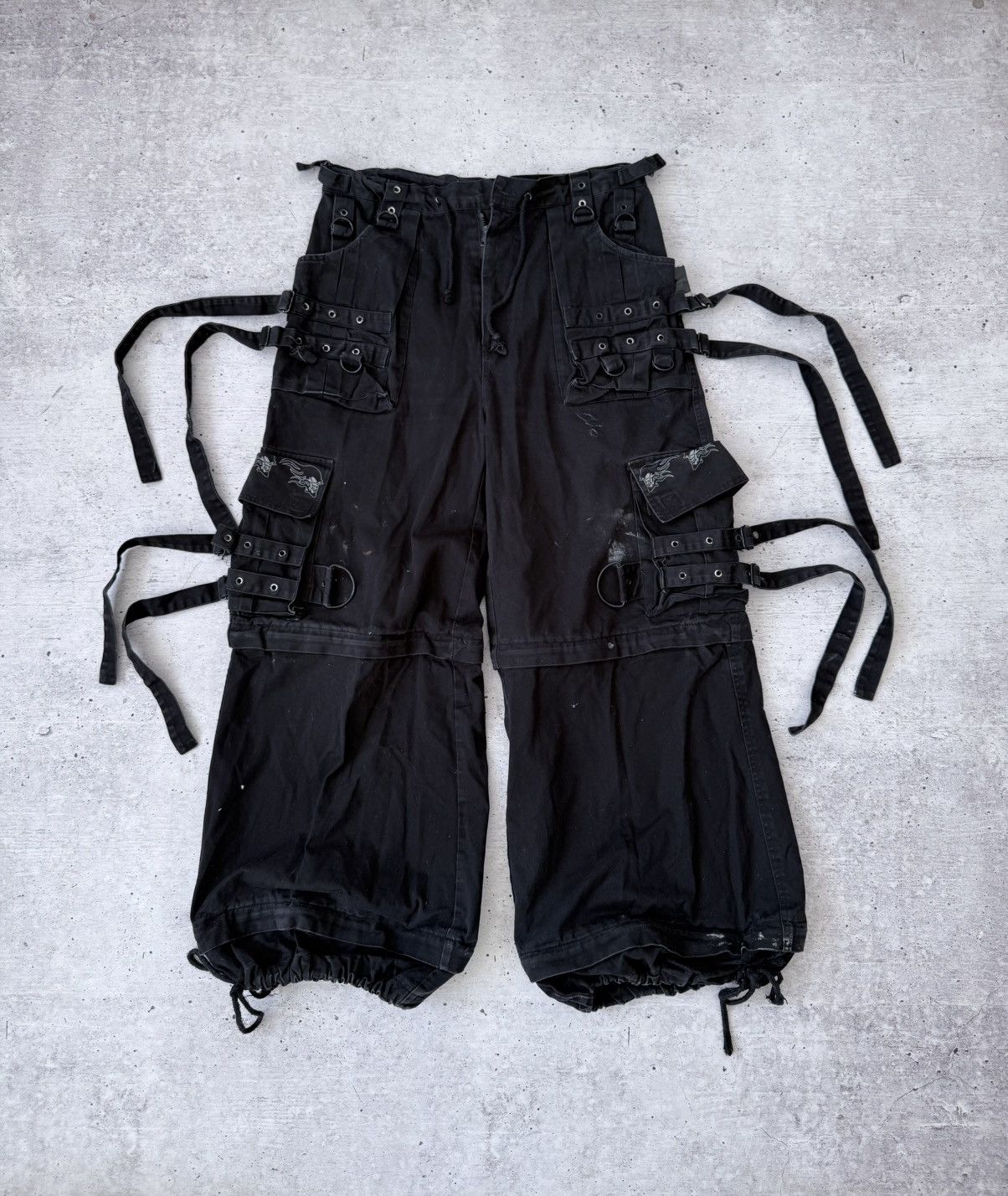 Other Vintage Y2K Cyber Goth Bondage Cargo Pants Multi Pocket Size US 33 - 1 Thumbnail