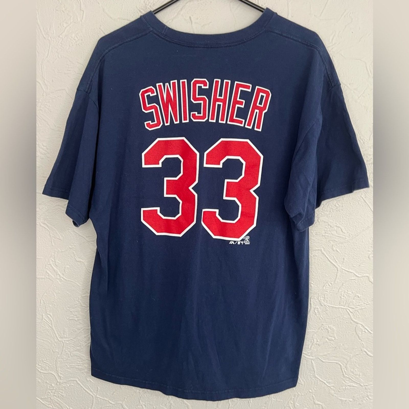 Majestic Majestic Cleveland Indians Nick Swisher #33 T-Shirt Size XL Size US XL / EU 56 / 4 - 1 Thumbnail