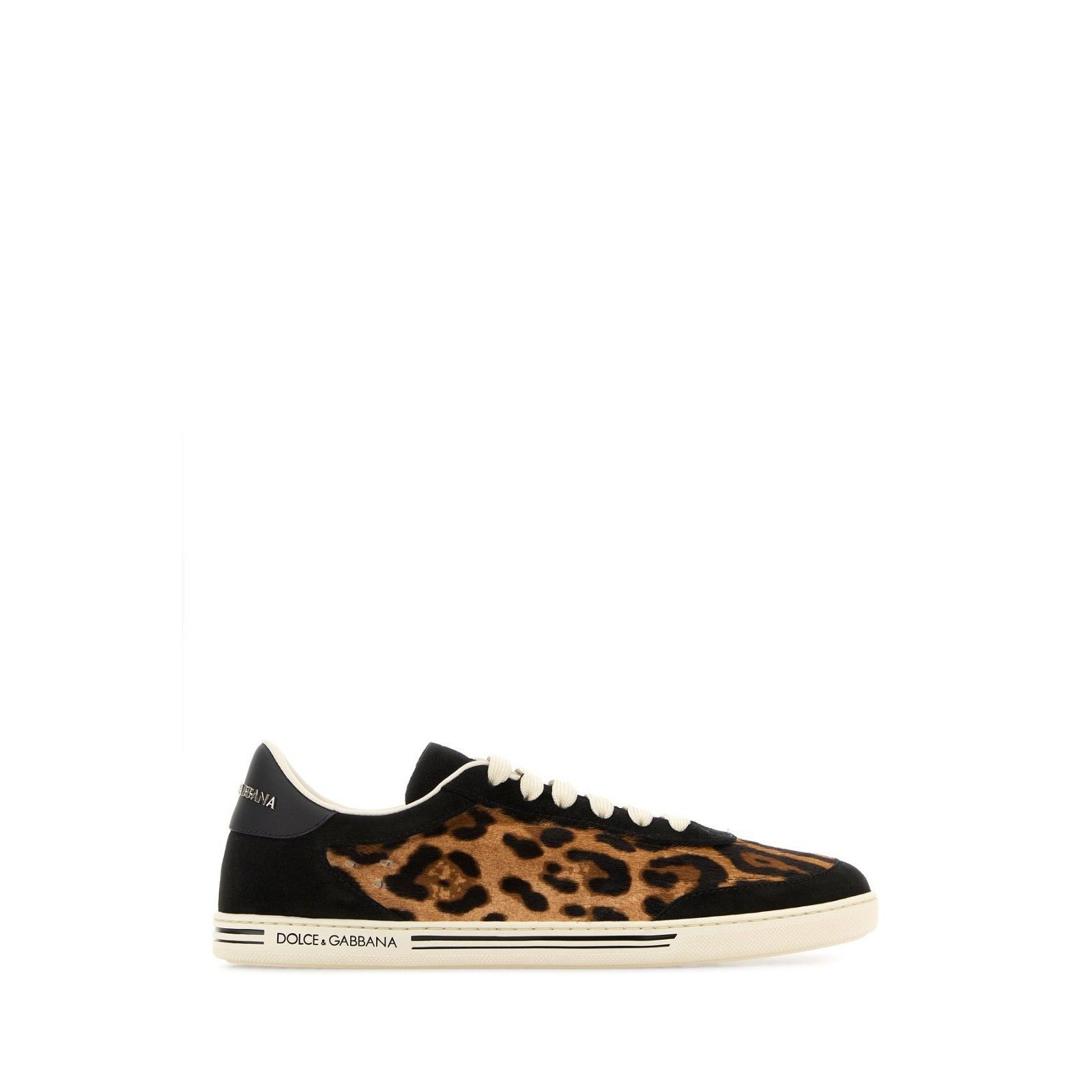 DOLCE & GABBANA Saint Tropez Light Brown Black Suede Sneaker