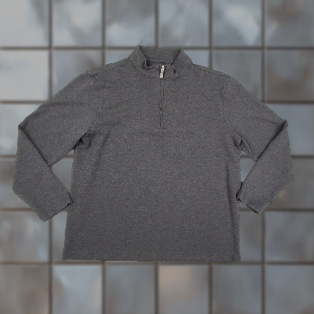 Mizzen+Main Mizzen+Main Sweater Adult Large Gray Quarter Zip Pullover Performance Stretch Preppy Mens Size US L / EU 52-54 / 3 - 1 Thumbnail