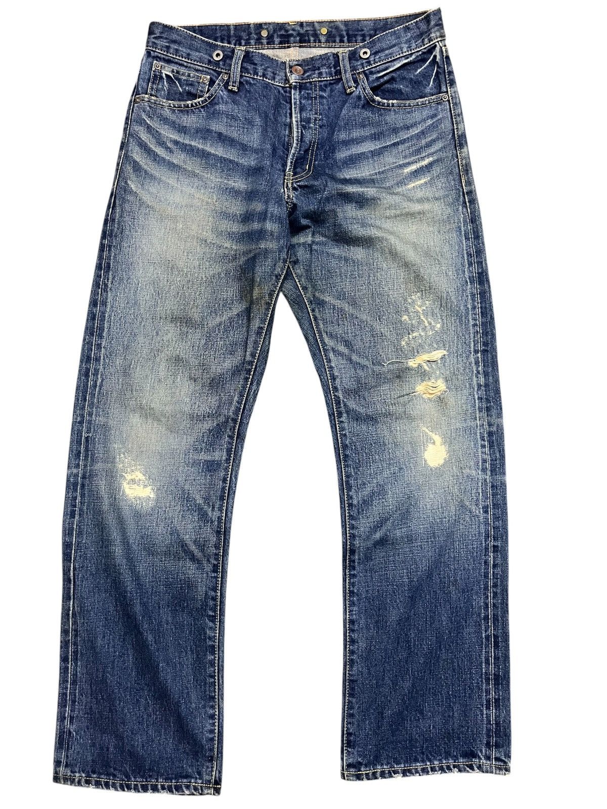 Japanese Brand journal standard distressed selvedge vintage big e style Size US 32 / EU 48 - 1 Thumbnail