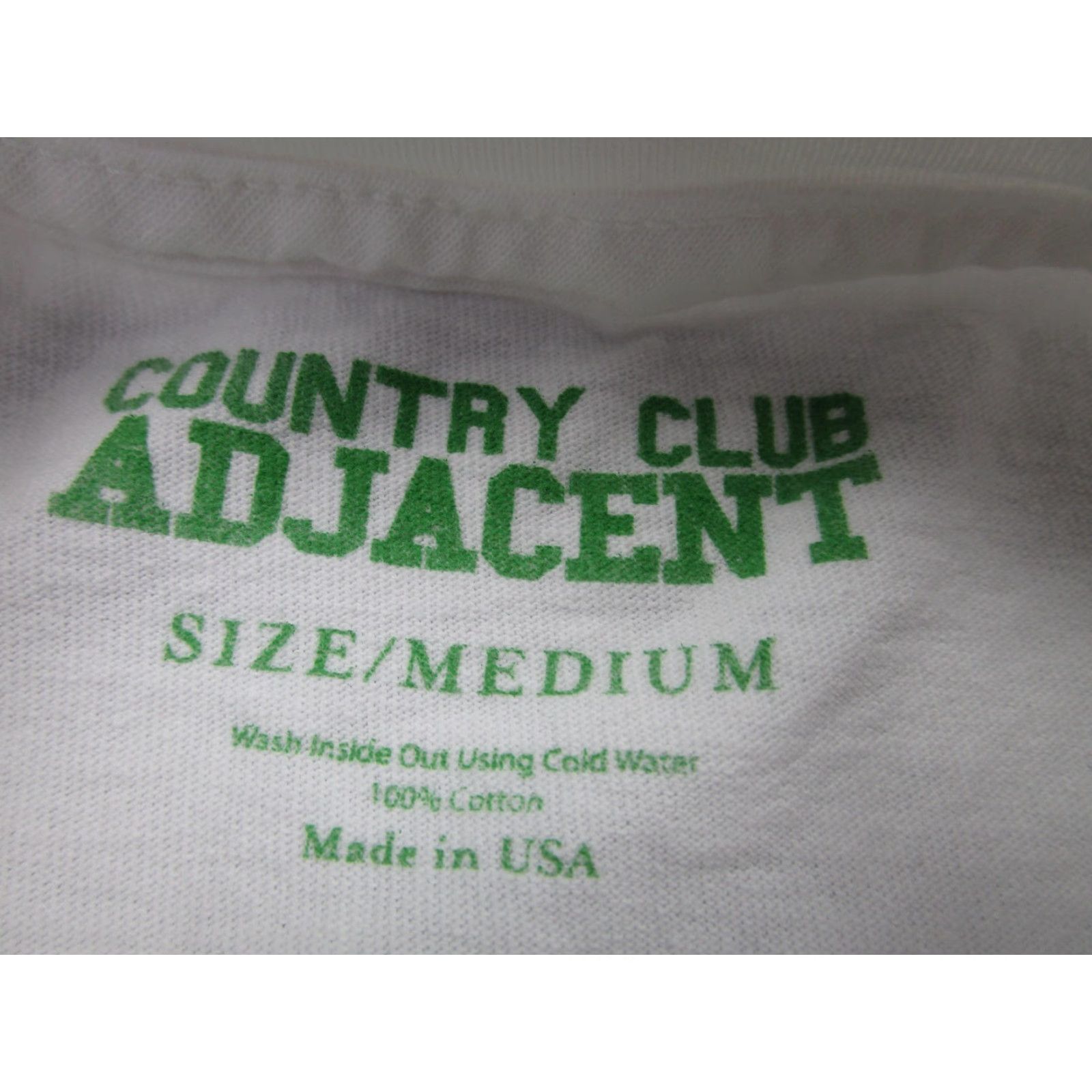 Vintage Country Club Adjacent Shirt Mens Medium White Golf Graphic T-Shirt 90s PGA Tour Adjacent Mens Size US M / EU 48-50 / 2 - 5 Thumbnail