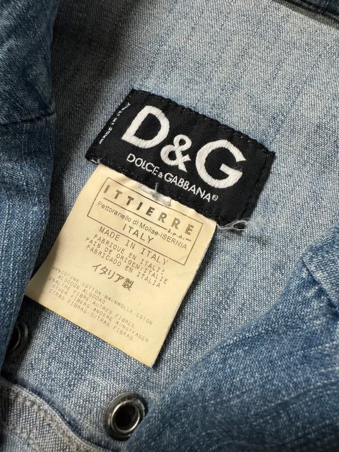 Designer × Dolce & Gabbana × Vintage SS2004 Dolce & Gabbana Military Bondage Denim Jacket Size M / US 6-8 / IT 42-44 - 8 Thumbnail