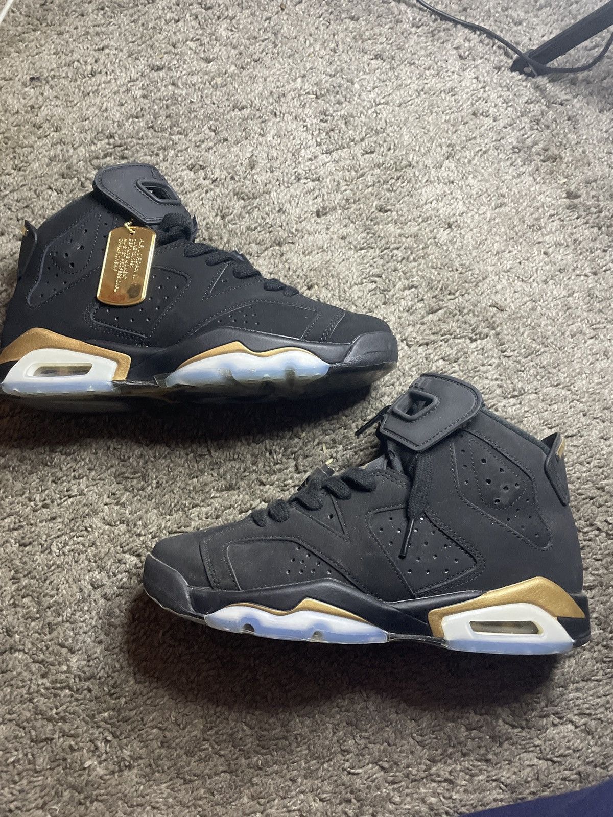 image of Air Jordan 6 Retro Dmp (Gs) Shoes in Black, Men's (Size 5)