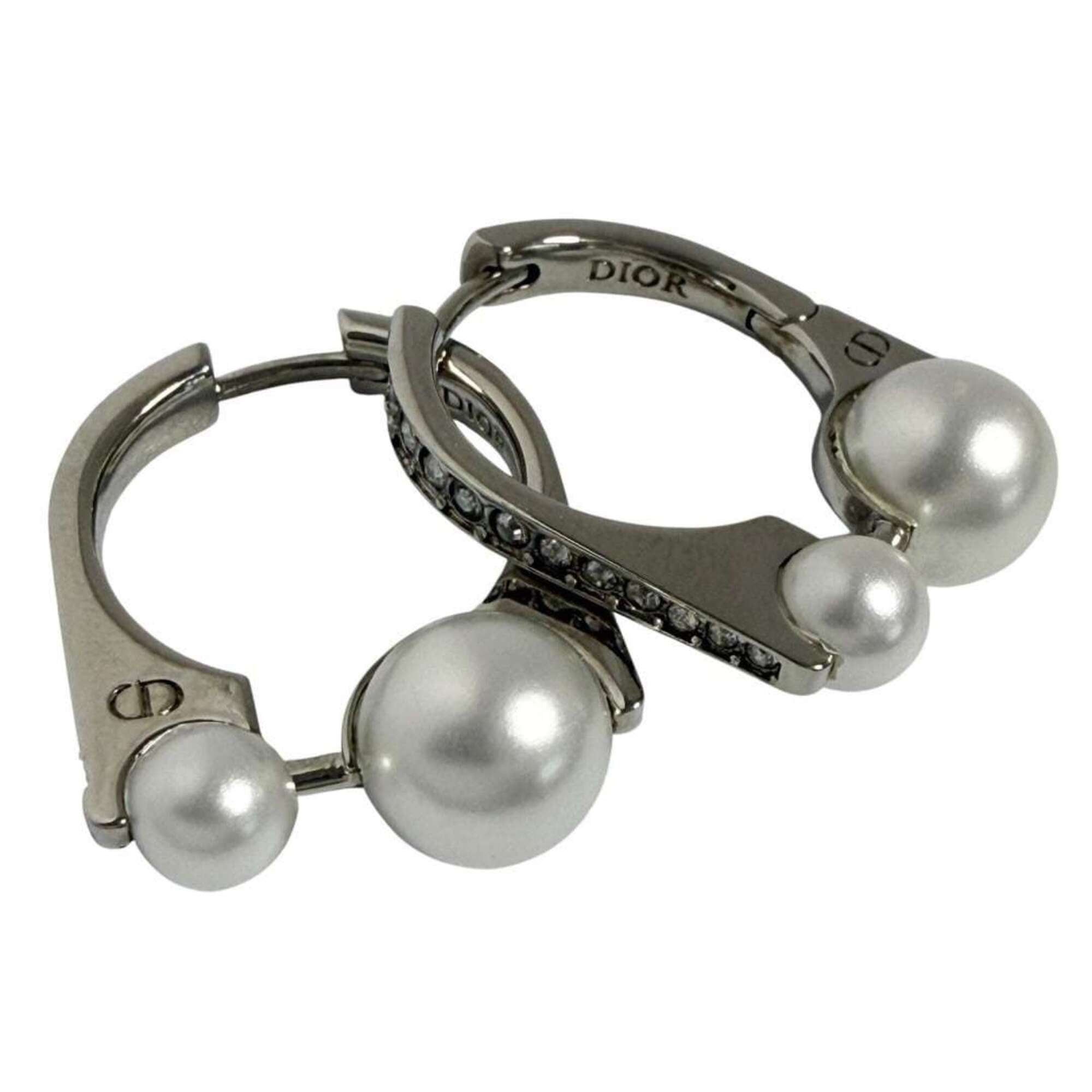 Dior Christian Dior Dior Women's Tribal New Rock Hoop Earrings, Silver Size ONE SIZE - 1 Thumbnail