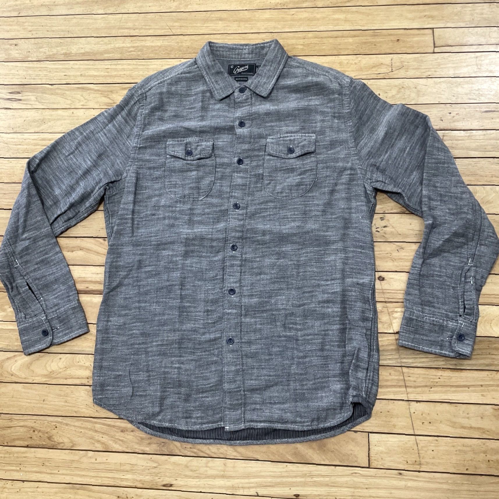 Grayers VINTAGE Grayers Heritage Flannel Shirt Mens Large Solid Gray Button Front Double Pockets Size US L / EU 52-54 / 3 - 3 Thumbnail