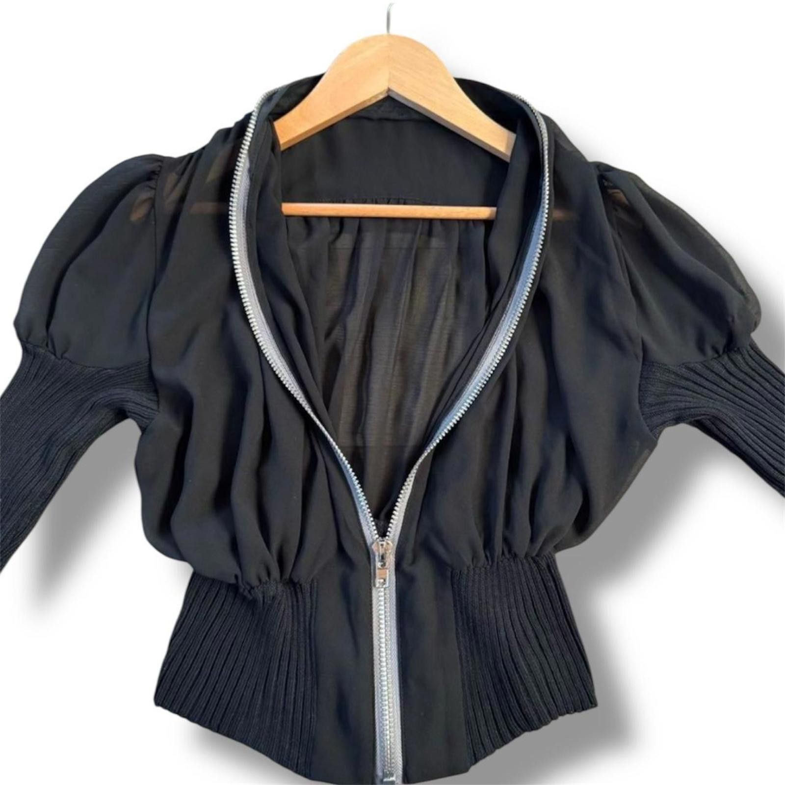 Other Sheer puff sleeve unique whimsy goth slim fit jacket Size XS / US 0-2 / IT 36-38 - 4 Thumbnail