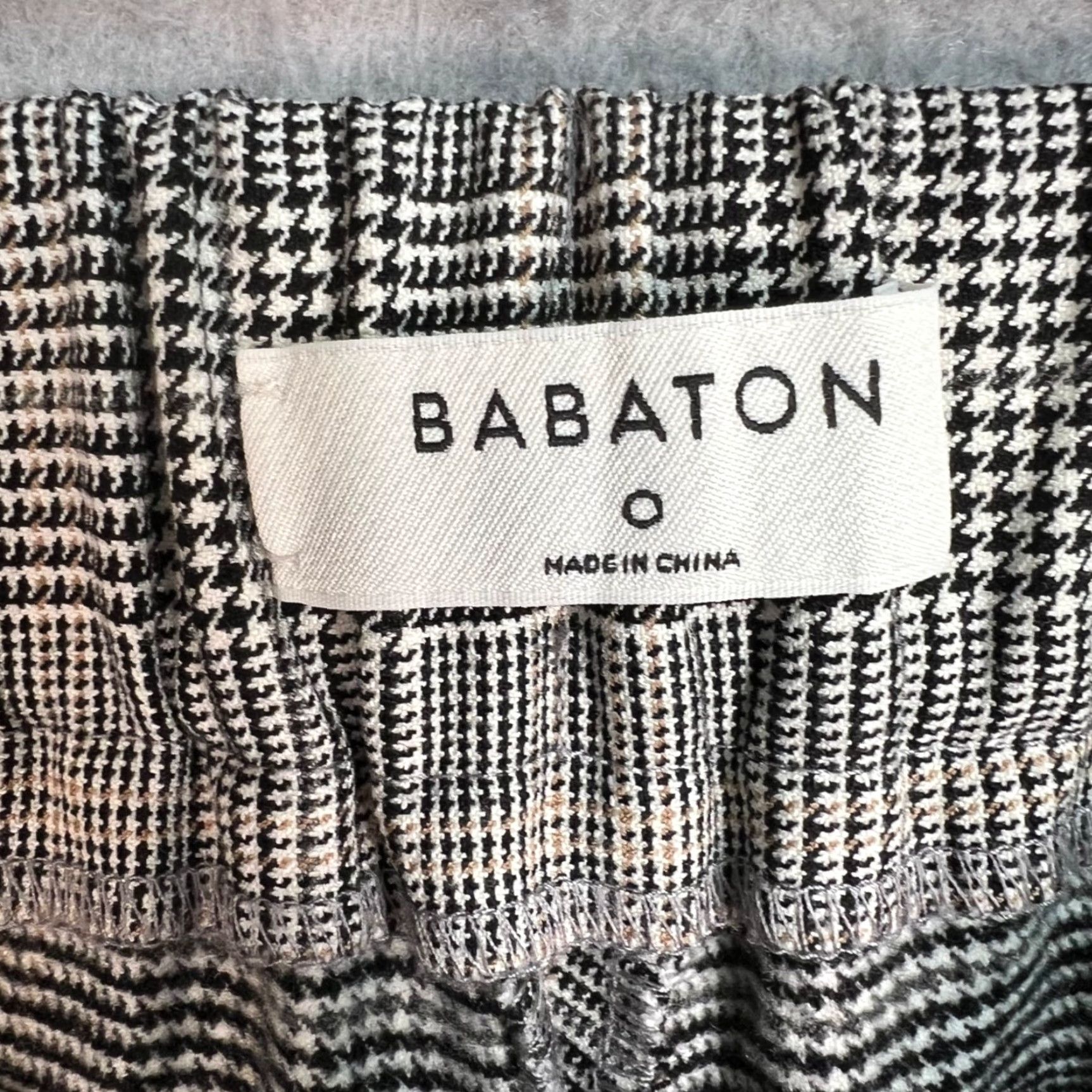 Vintage Babaton Womens Plaid High-Waisted Trousers Elastic Waist Size 0 Gray Dress Pants Womens Size ONE SIZE - 3 Thumbnail