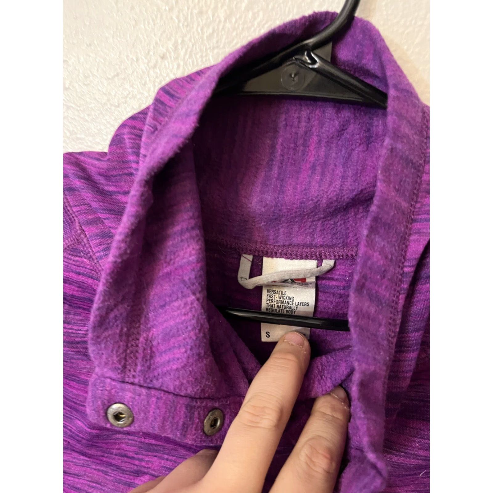 Avalanche Avalanche Women's Sweater Purple Fleece High Neck Long Sleeve Size S Pullover Casual Outdoors Reflects Solid Pattern Fall Winter Size S / US 4 / IT 40 - 2 Thumbnail
