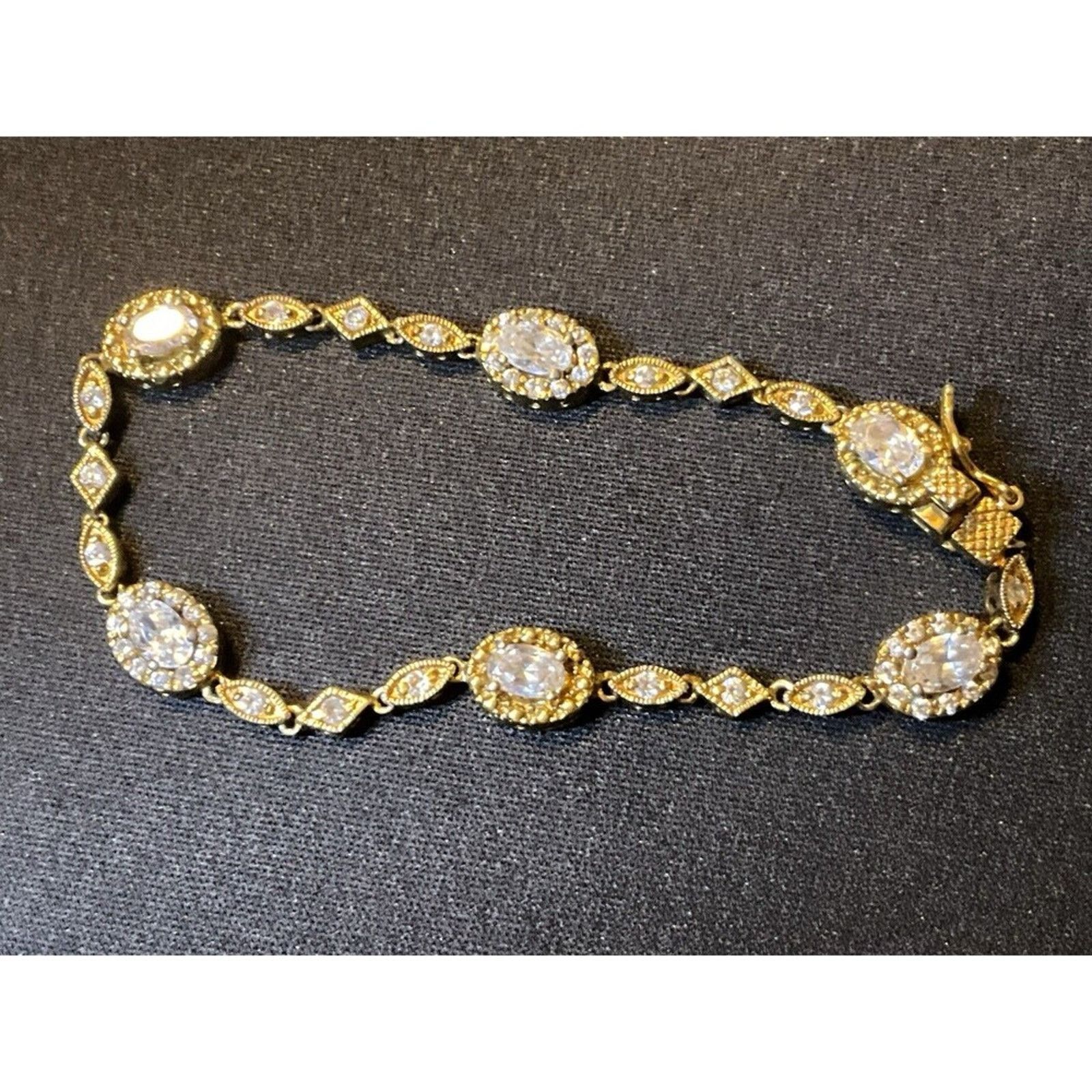 Other 925 Sterling Silver Vermeil Tennis Bracelet Size 6.75 Size ONE SIZE - 2 Thumbnail