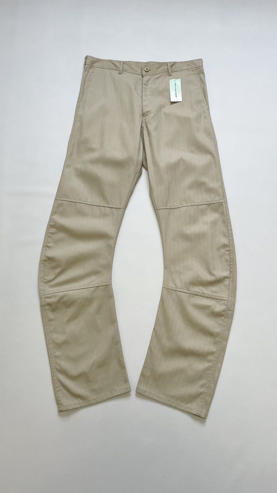 Comme des Garcons Beige ‘Curved Leg’ Utility Trousers Size US 34 / EU 50 - 2 Thumbnail