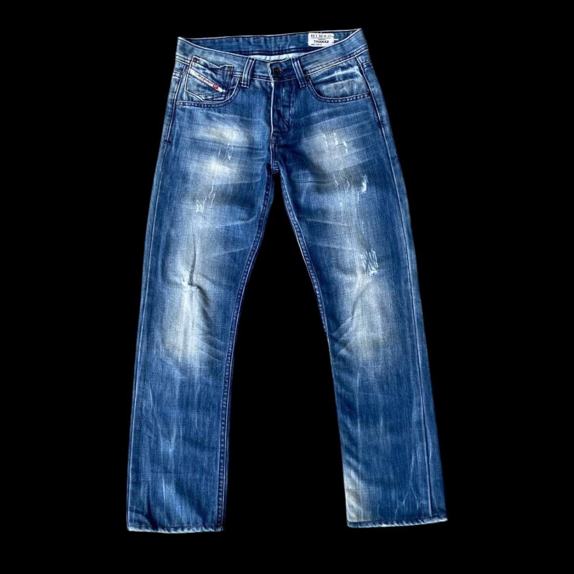 Diesel DIESEL THANAZ 008TS WASH DISTRESSED DENIM ITALY Size US 29 - 1 Thumbnail