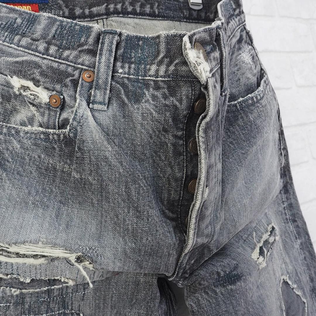 Kapital Distressed Sashiko Denim Size US 33 - 2 Thumbnail