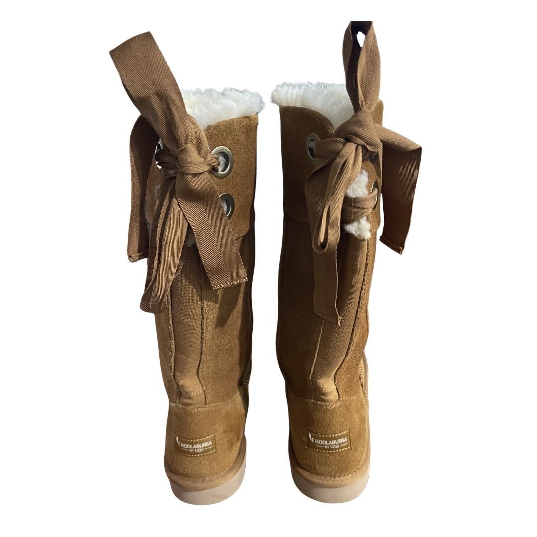 Koolaburra Koolaburra by UGG Andrah Tall Chestnut Suede Boots Sheepfur Size US 10 / IT 40 - 4 Thumbnail