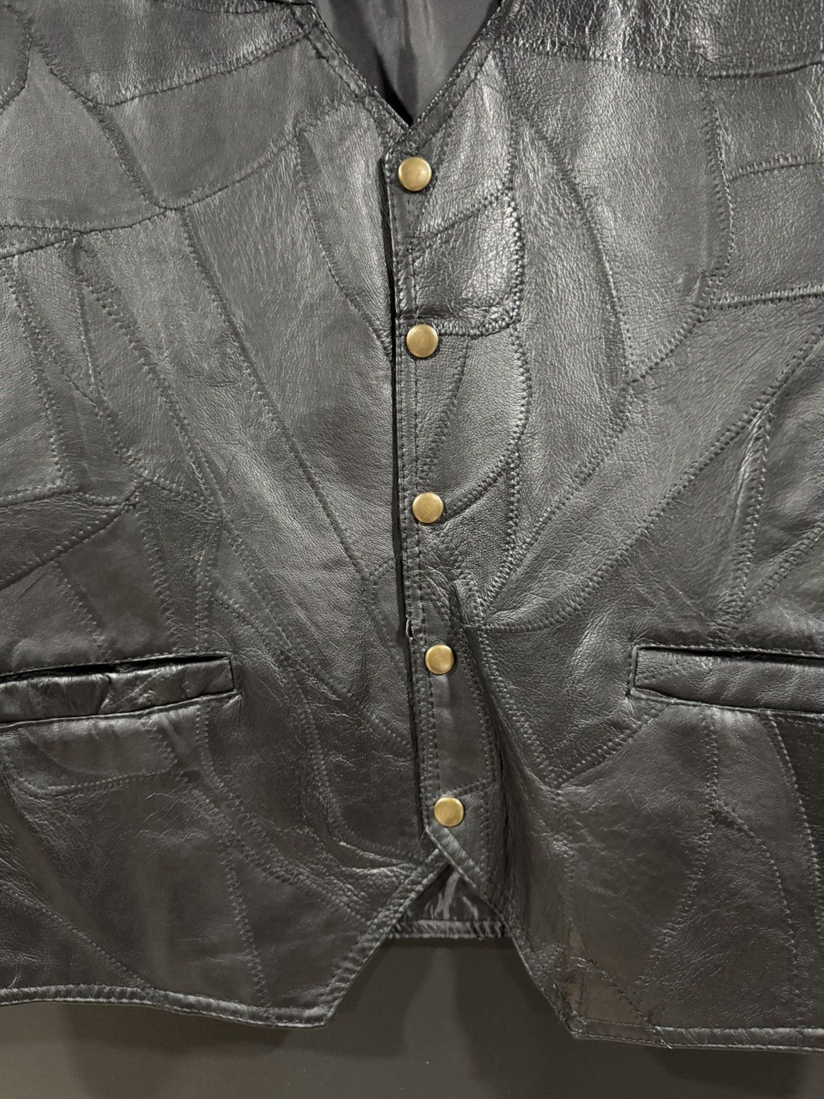 Vintage 1990s Vintage Navarre Leather Company Leather Vest XXXL Size US XXL / EU 58 / 5 - 4 Thumbnail