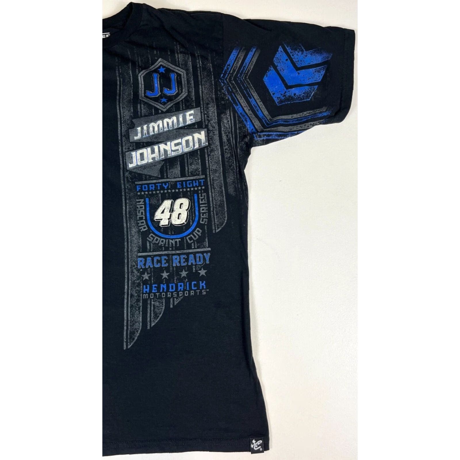 Chase Authentics NASCAR Jimmie Johnson Race Ready T-Shirt Chase Authentics Sz L Black Cotton Crew Neck Short Sleeve Men 2014 Race Ready twosided Size US L / EU 52-54 / 3 - 5 Thumbnail