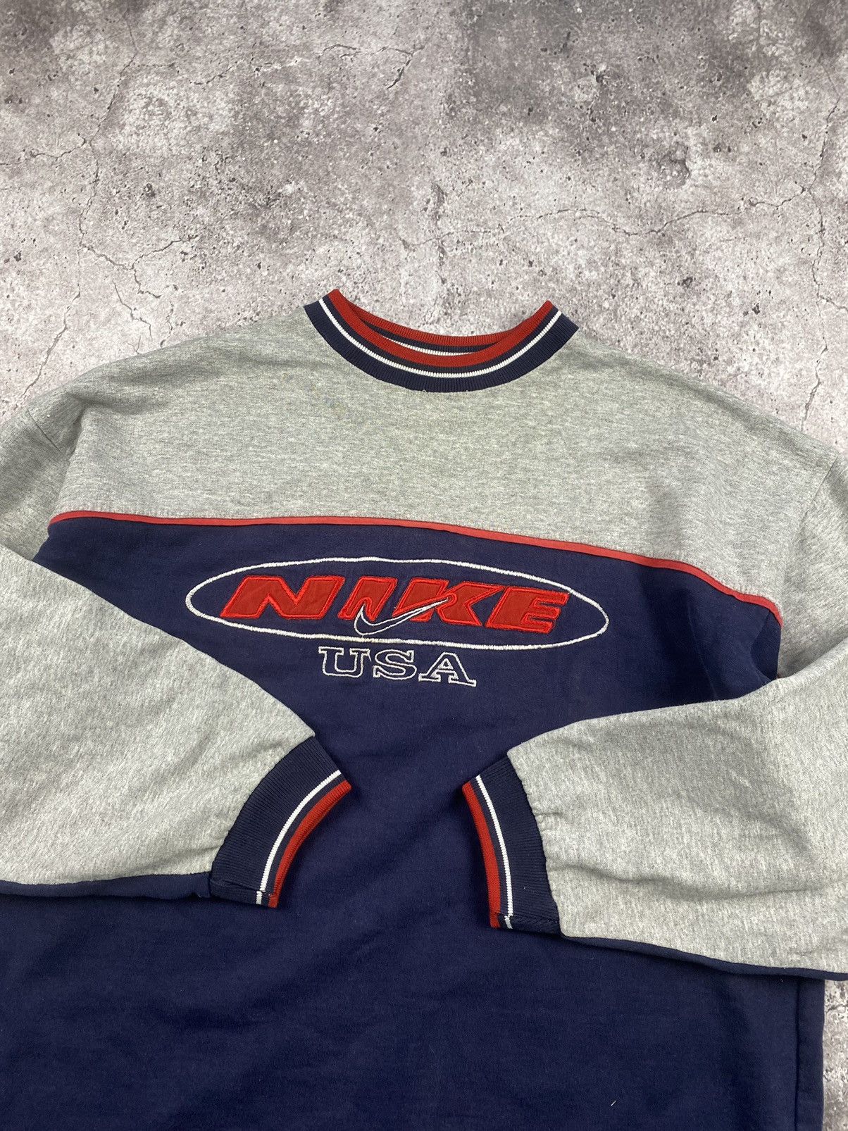 Nike × Vintage Crazy Rare Vintage 90's Nike USA Sweatshirt Big Swoosh Y2K Size US L / EU 52-54 / 3 - 2 Thumbnail